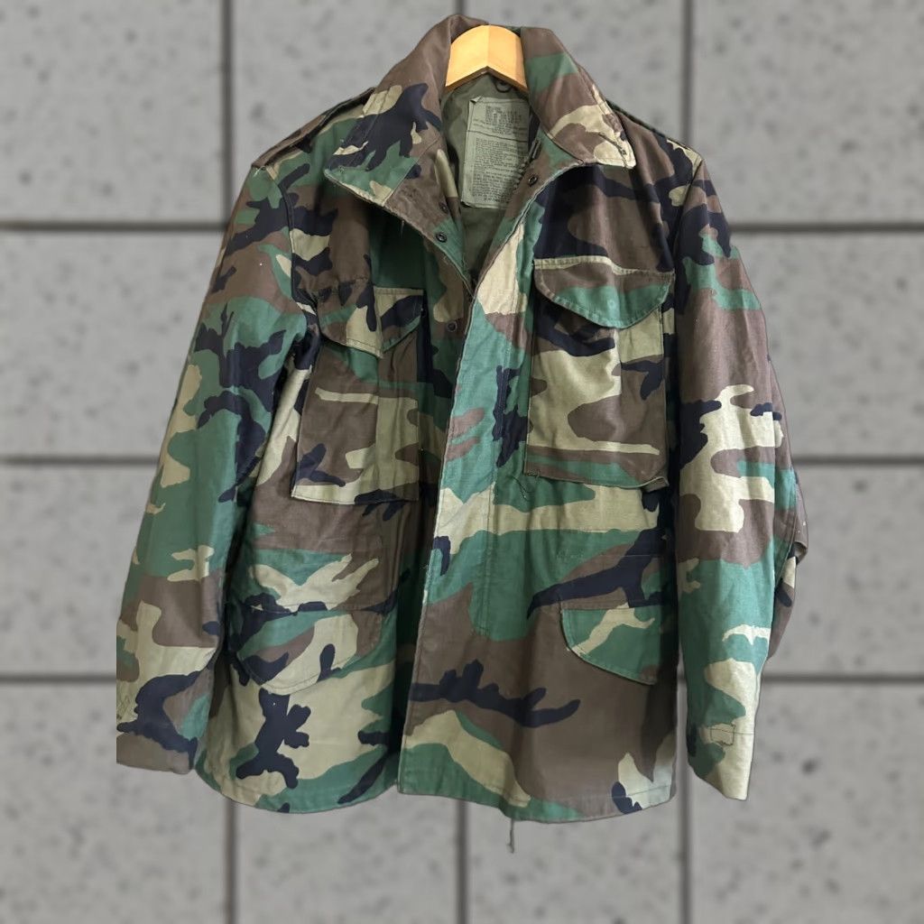 Vintage VINTAGE Woodland/Golden MFG. US Army Woodland Camo Field Jacket Coat Short S GOOD Size US 29 - 1 Thumbnail