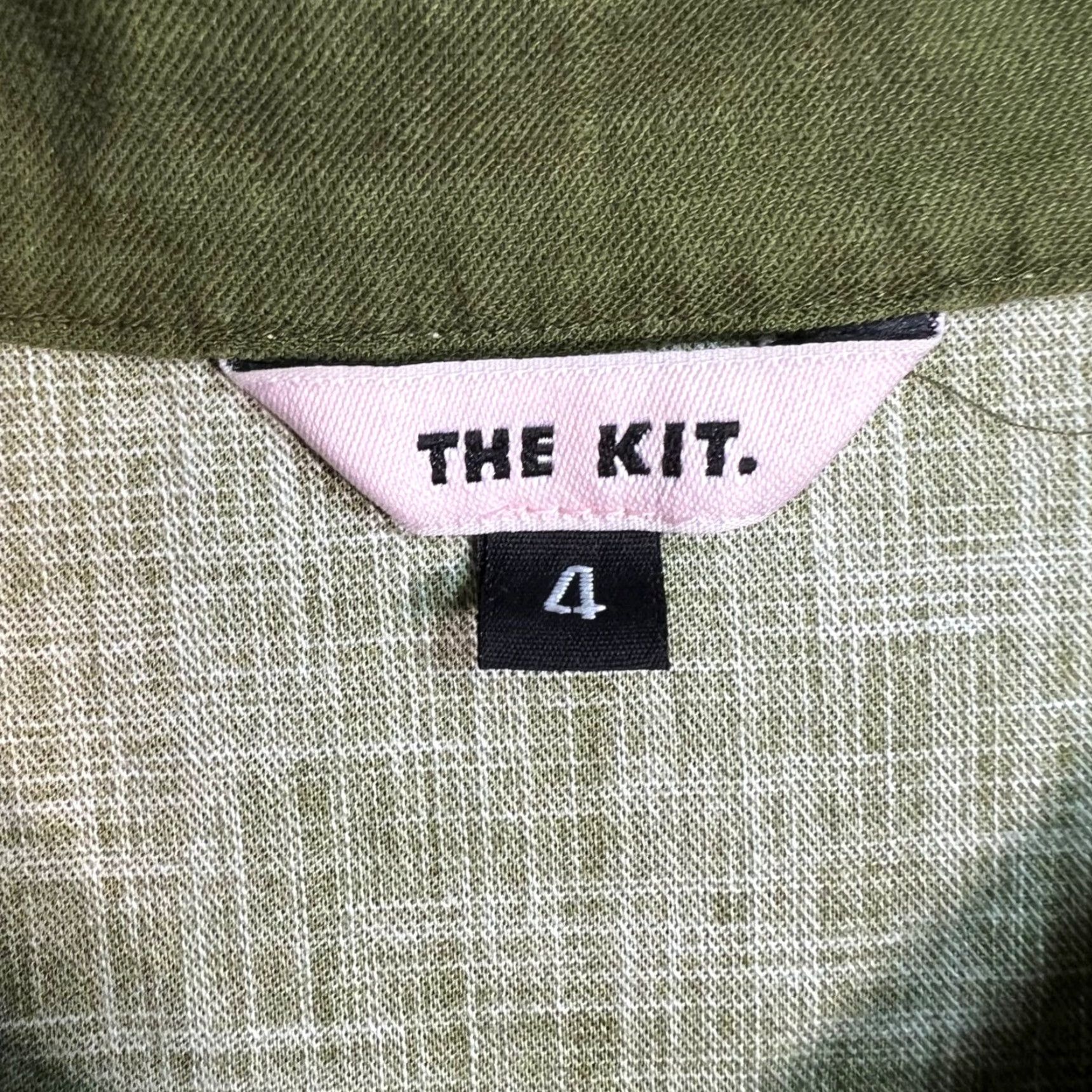 Olive VINTAGE The Kit Womens One-Piece Jumpsuit Olive Green Button-Front Short Sleeve 100% Cotton Size 4 Womens Size 27" / US 4 / IT 40 - 3 Thumbnail