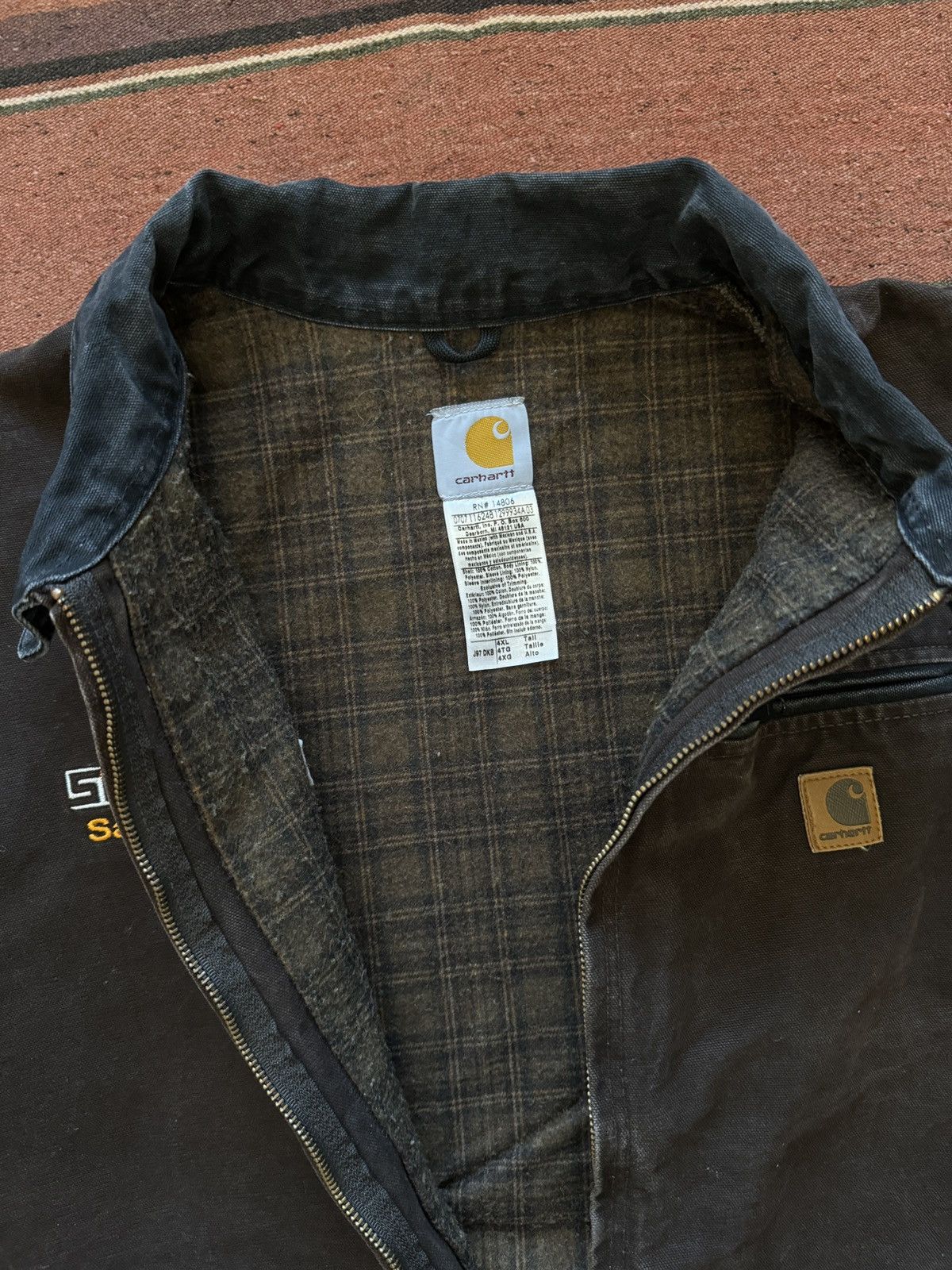 Carhartt × Vintage 2007 J97 Dark Brown Carhartt Detroit Work Jacket Size US XXL / EU 58 / 5 - 5 Thumbnail