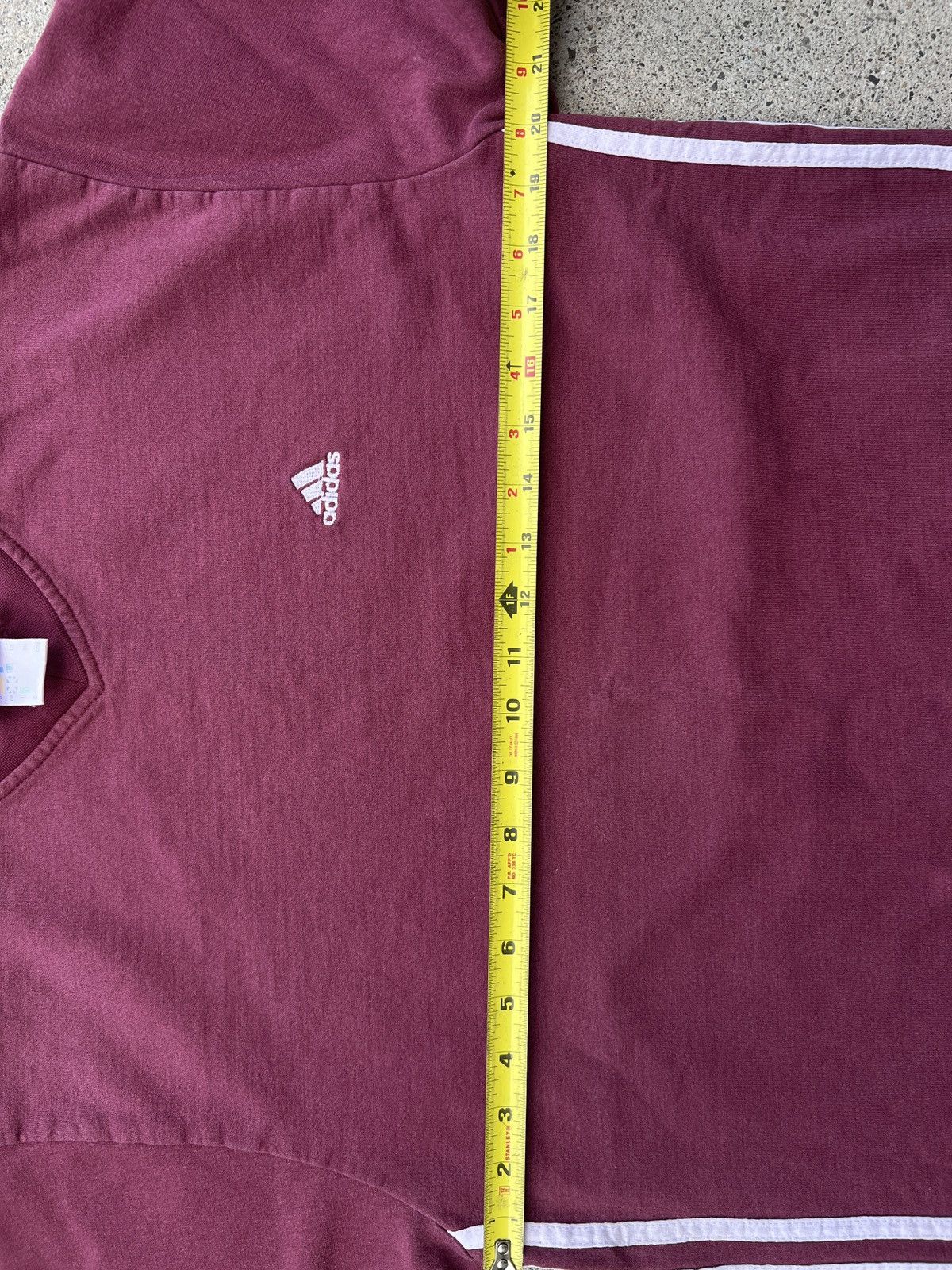 Adidas 1990s Vintage Adidas Burgundy Embroidered Striped Sweater Size US M / EU 48-50 / 2 - 6 Thumbnail