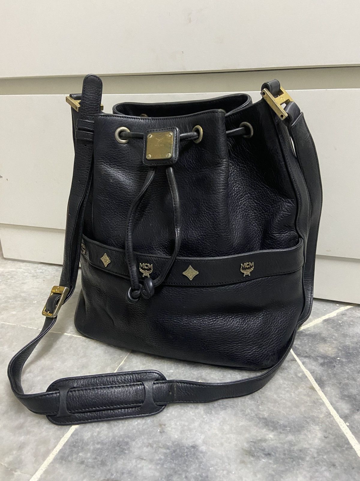 MCM MCM Vintage Black Leather Bag Size ONE SIZE - 2 Thumbnail