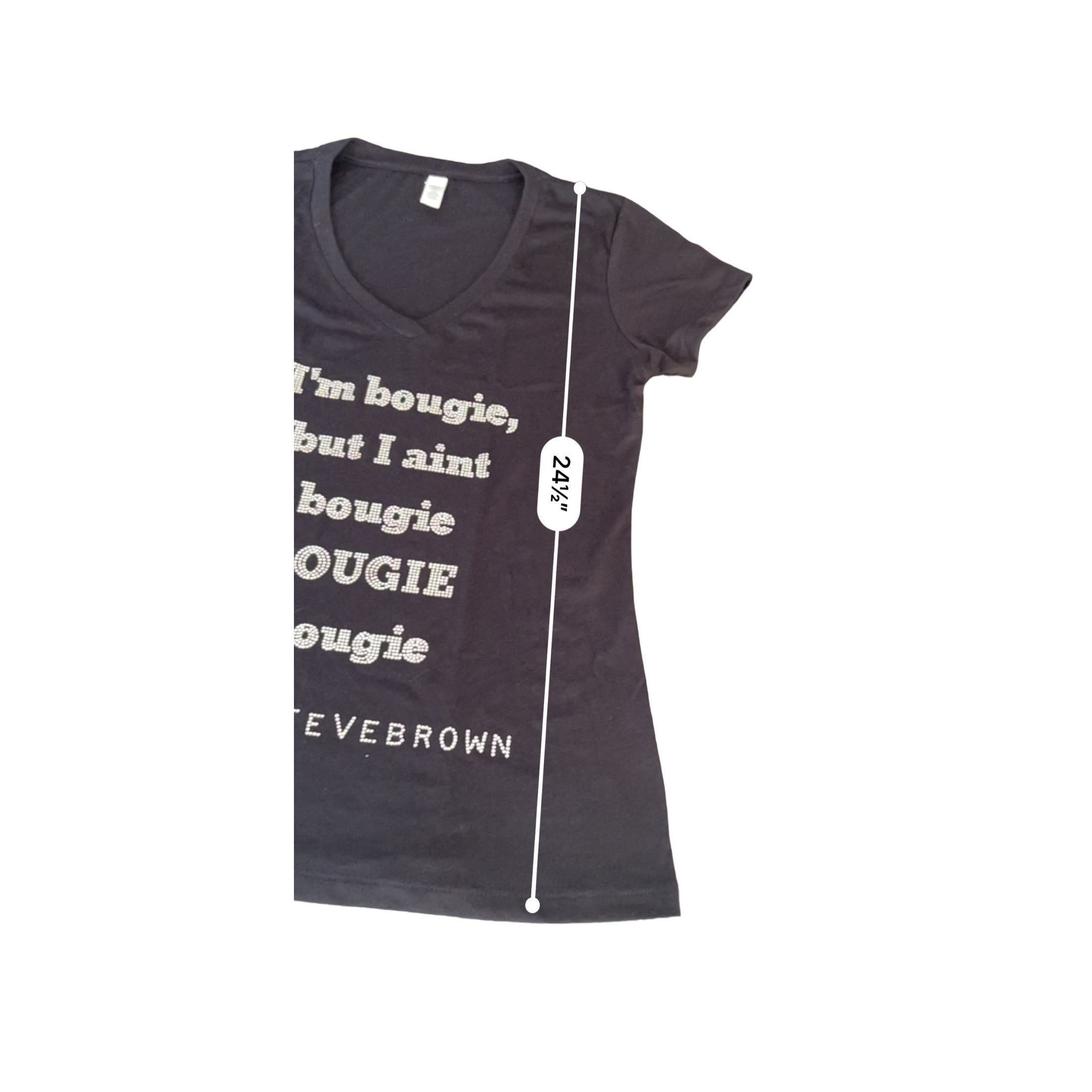 IDEA I am bougie, but I ain't bougie, Bougie rhinestones tee size Size M / US 6-8 / IT 42-44 - 2 Thumbnail
