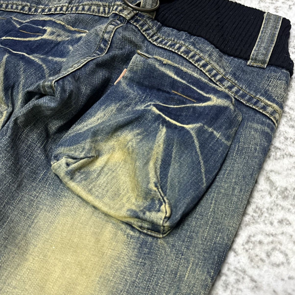 GOA 2000s Japanese Brand Mud Wash Distressed Hybrid Denim Pants Size 29" - 12 Thumbnail