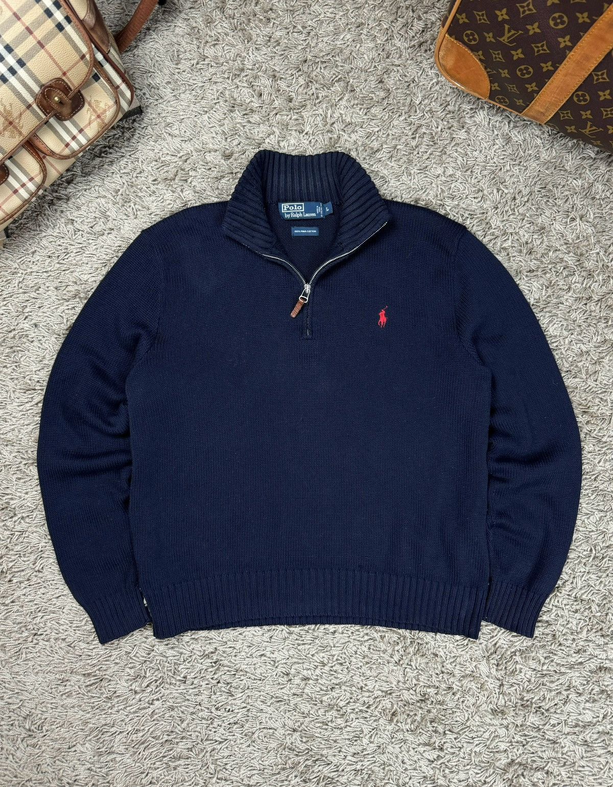 Polo Ralph Lauren 1/4 zip sweater Polo Ralph Lauren original old money item Size US L / EU 52-54 / 3 - 1 Thumbnail