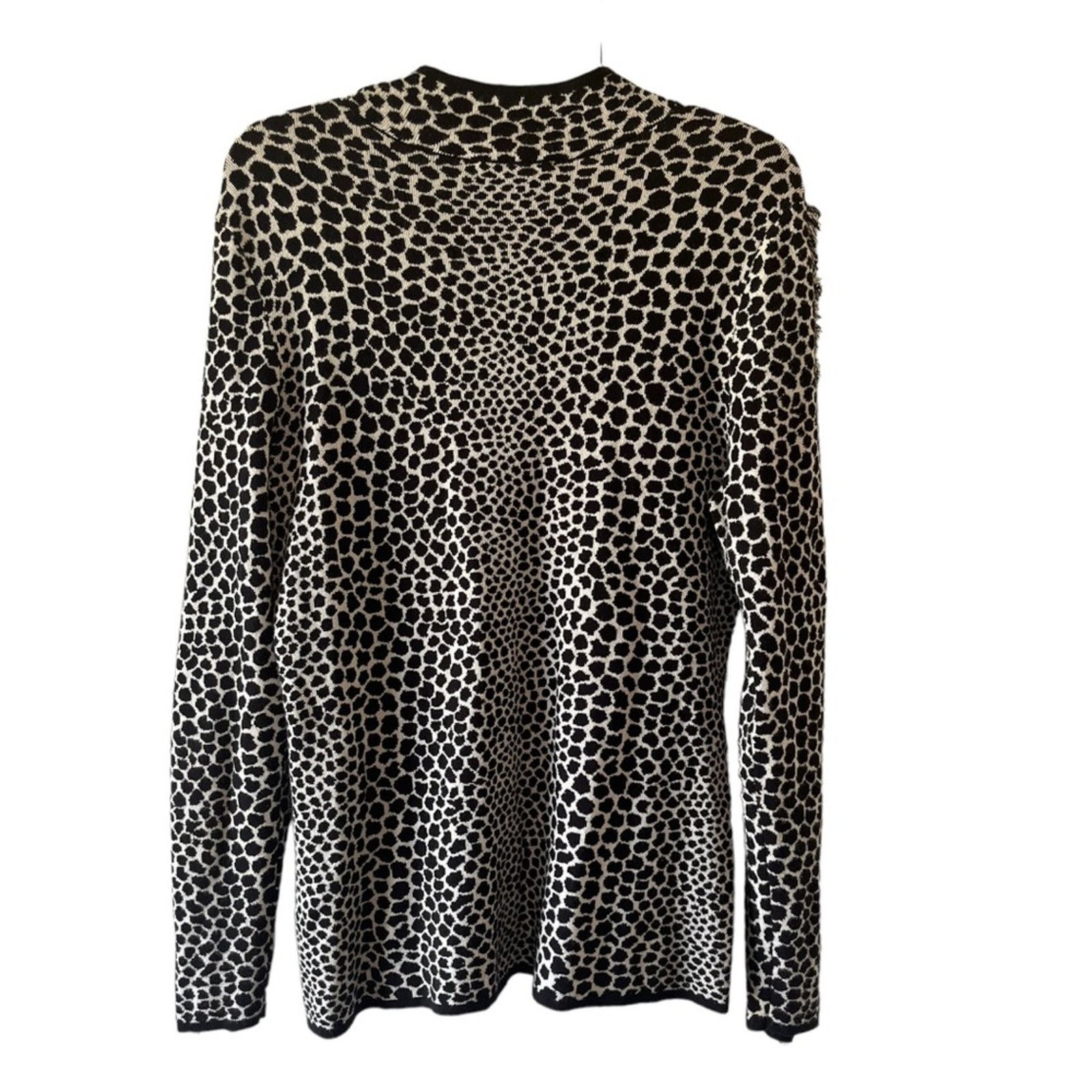 Other INC International Concepts Fringe-Trim Jaquard Sweater Size L / US 10 / IT 46 - 4 Thumbnail