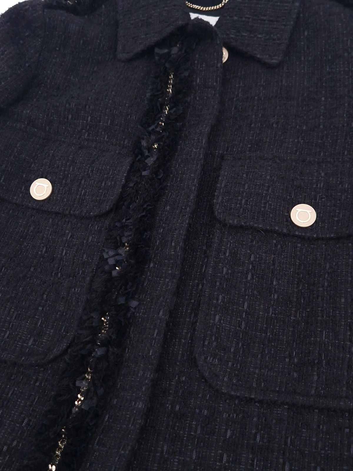 Salvatore Ferragamo Salvatore Ferragamo Black Bouclé Tweed Jacket Size XS / US 0-2 / IT 36-38 - 6 Thumbnail