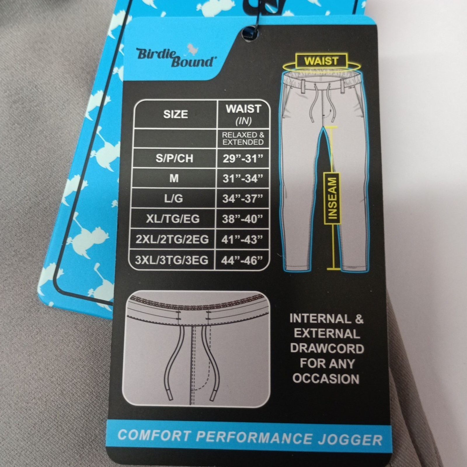 Other Birdie Bound Golf Joggers Men's S Gray Stretch Drawstring Size US 29 - 7 Thumbnail