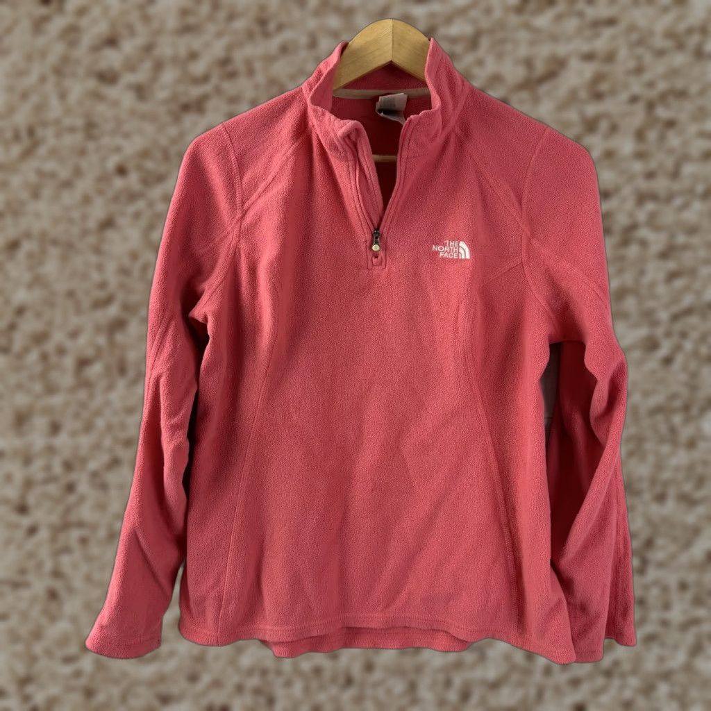 The North Face The North Face Sweatshirt Small Pink 1/4 zip Fleece Pullover Mock Neck Long Sleeve Womens Size S / US 4 / IT 40 - 1 Thumbnail