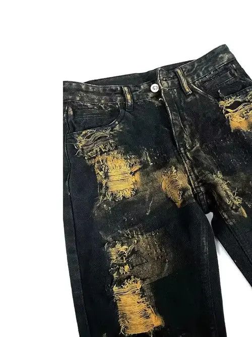 Jean Vintage handmade ripped raw edge micro-flared jeans Size US 32 / EU 48 - 4 Thumbnail