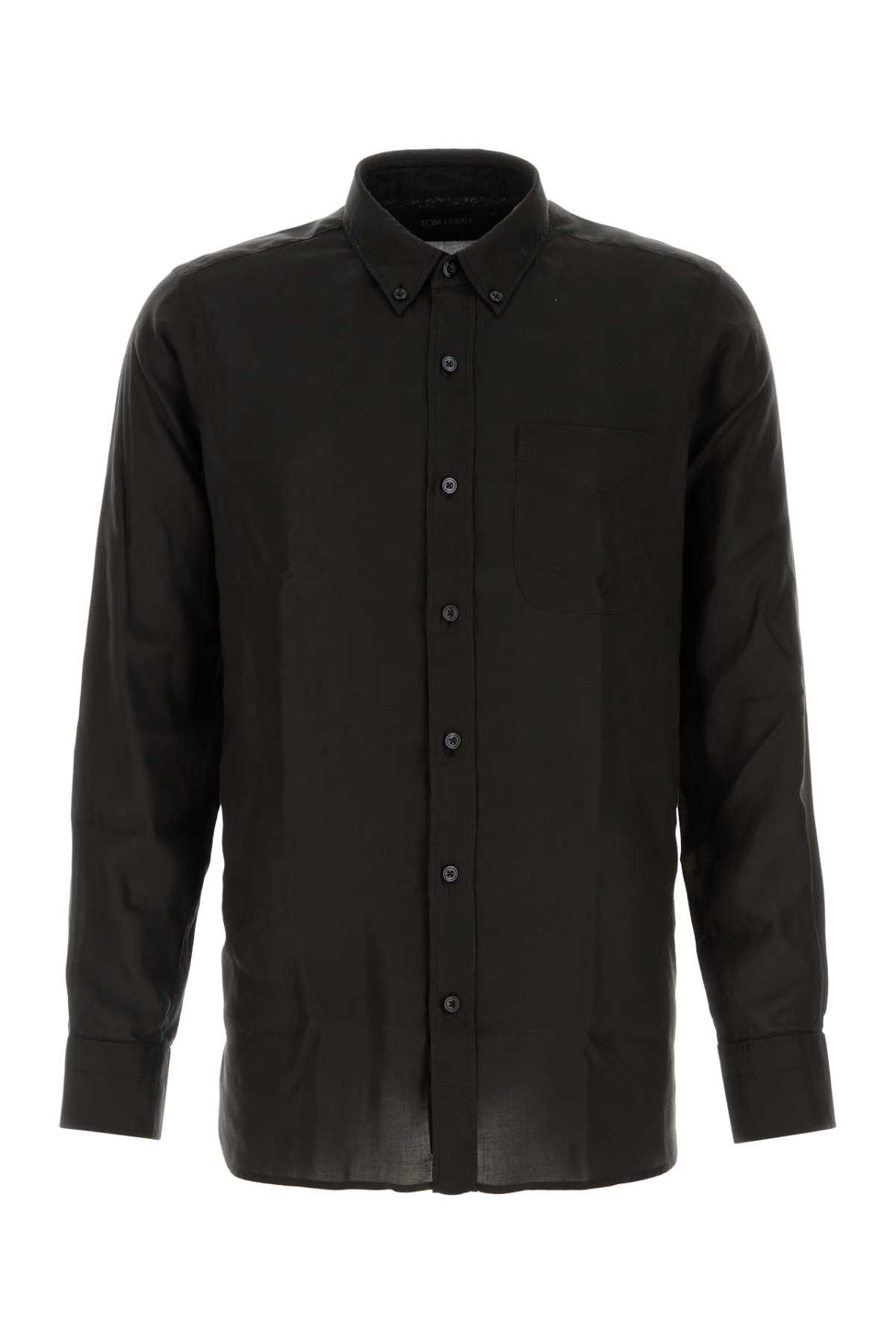 Tom Ford Black Lyocell Shirt Size US L / EU 52-54 / 3 - 1 Thumbnail