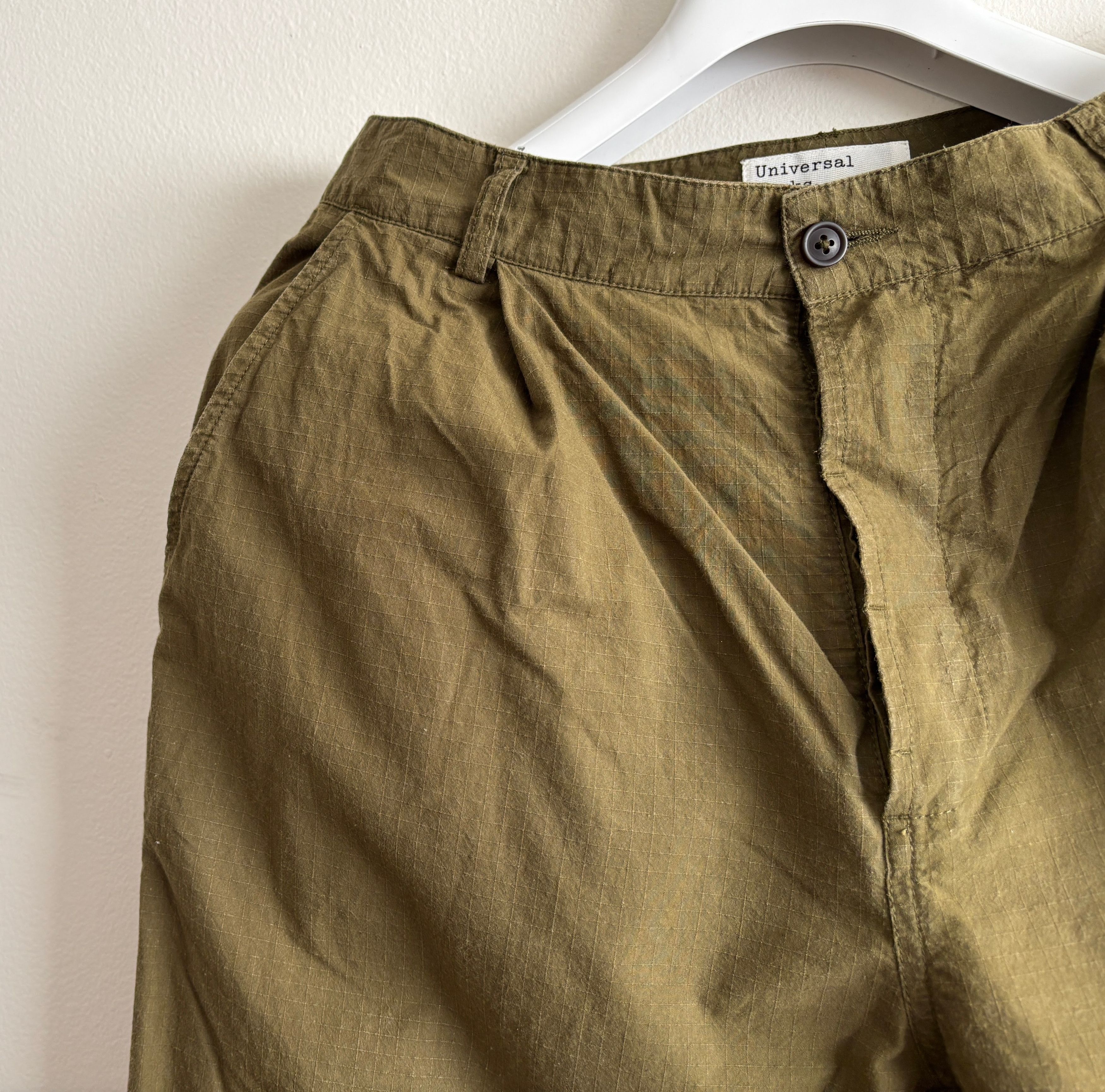 Universal Works $215 Olive Green Cotton Pleated Ripstop Pants - 30 Size US 30 / EU 46 - 4 Thumbnail