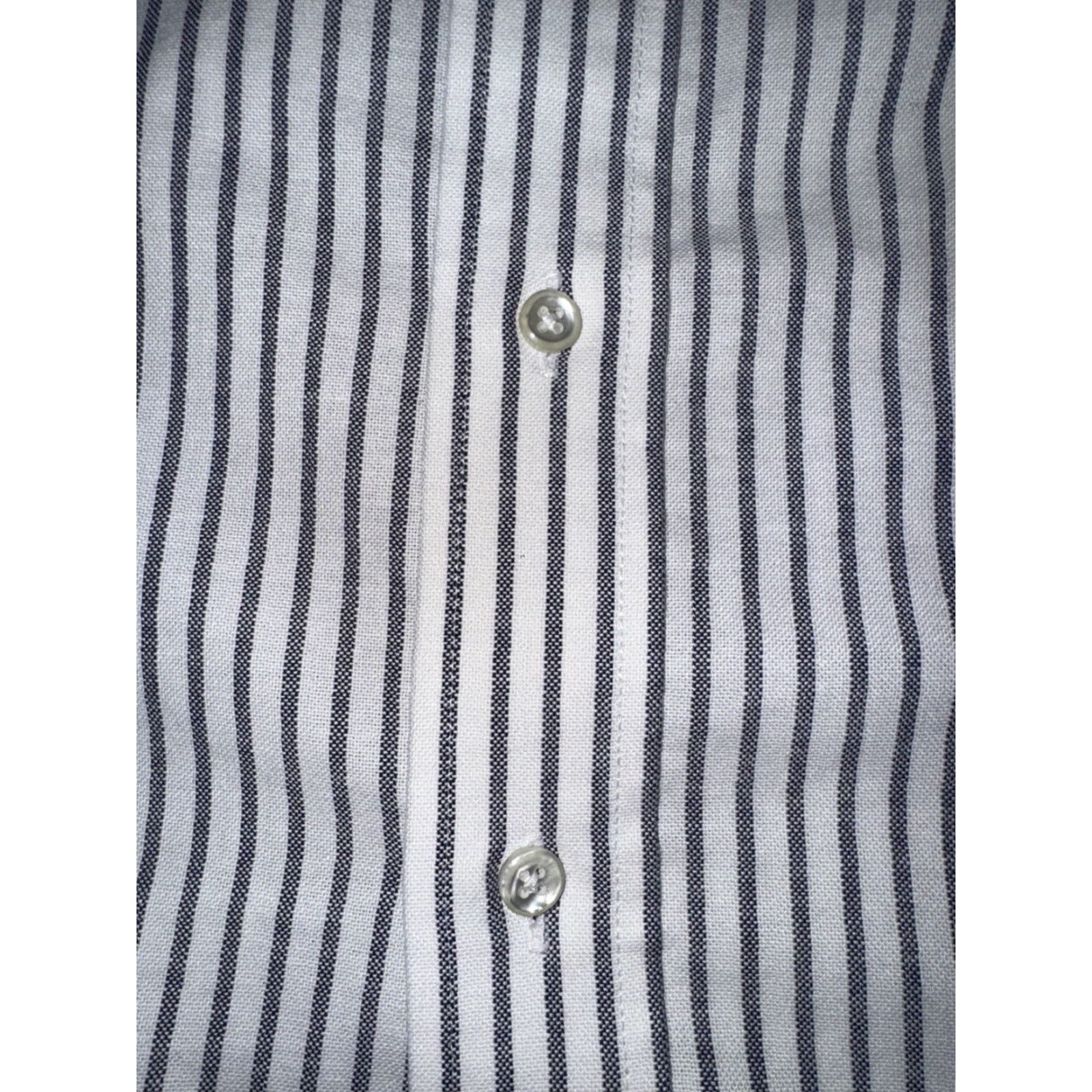 Arrow VINTAGE The Arrow Company Wrinkle Free Oxford Striped White/Blue Dress Shirt 16 1/2-32/33 Preppy Mens Size 42R - 3 Thumbnail
