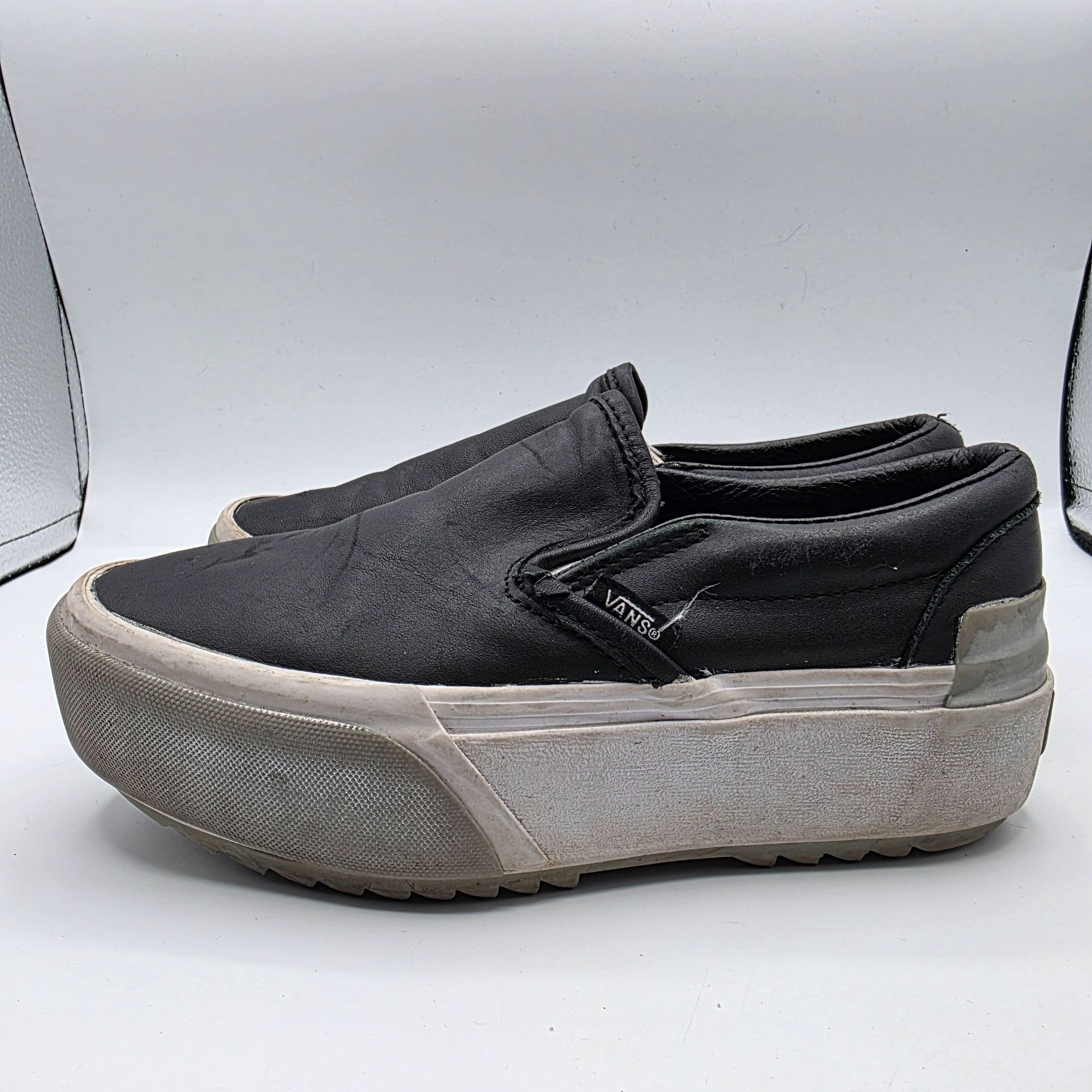 Vans Vans Old Skool Stacked Womens Size 5 Shiny Black Silver Whit Size US 5 / IT 35 - 13 Thumbnail