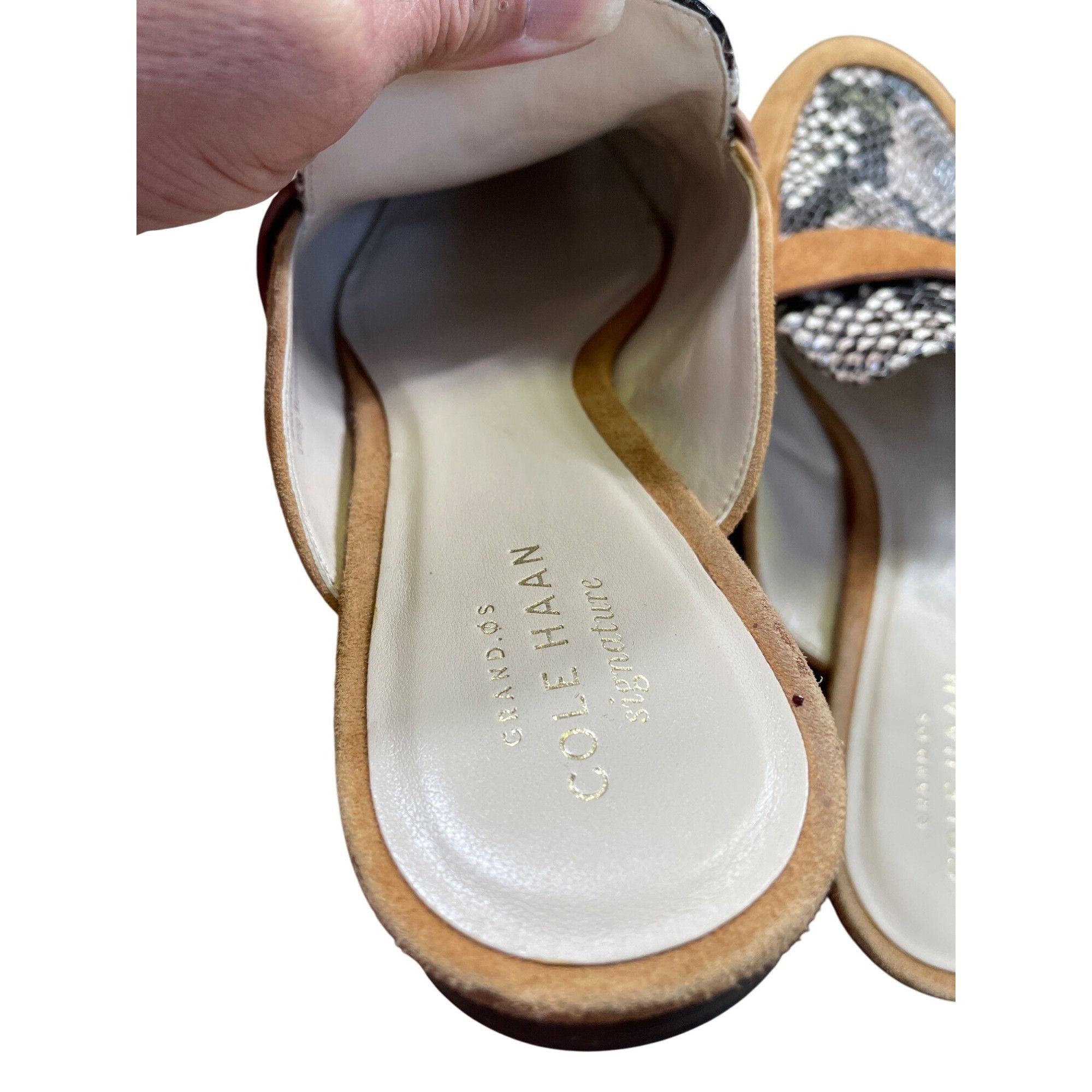 Cole Haan Cole Haan Womens Brown Leather Snake Print sandals Size 8B S Size US 8 / IT 38 - 10 Thumbnail