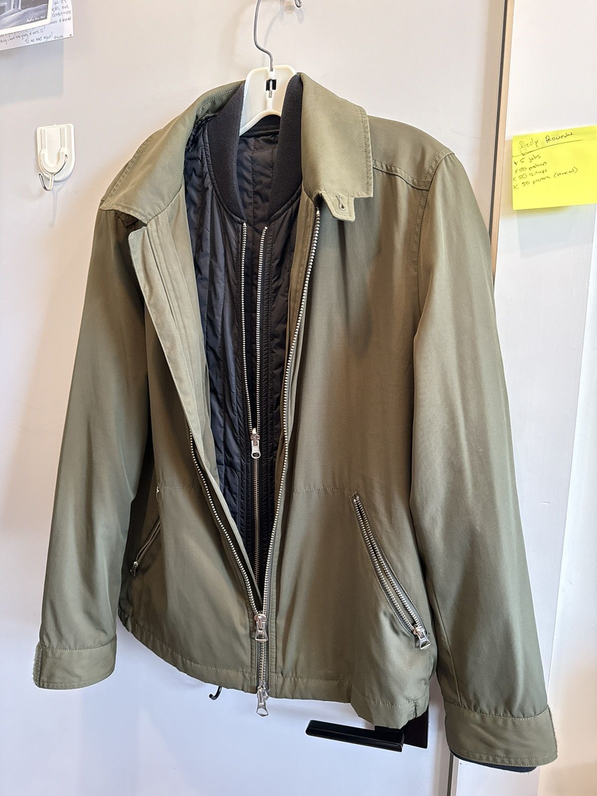 image of Gant Rugger Rain Jacket Shell And Quilted Bomber in Green/Blue, Men's (Size Small)