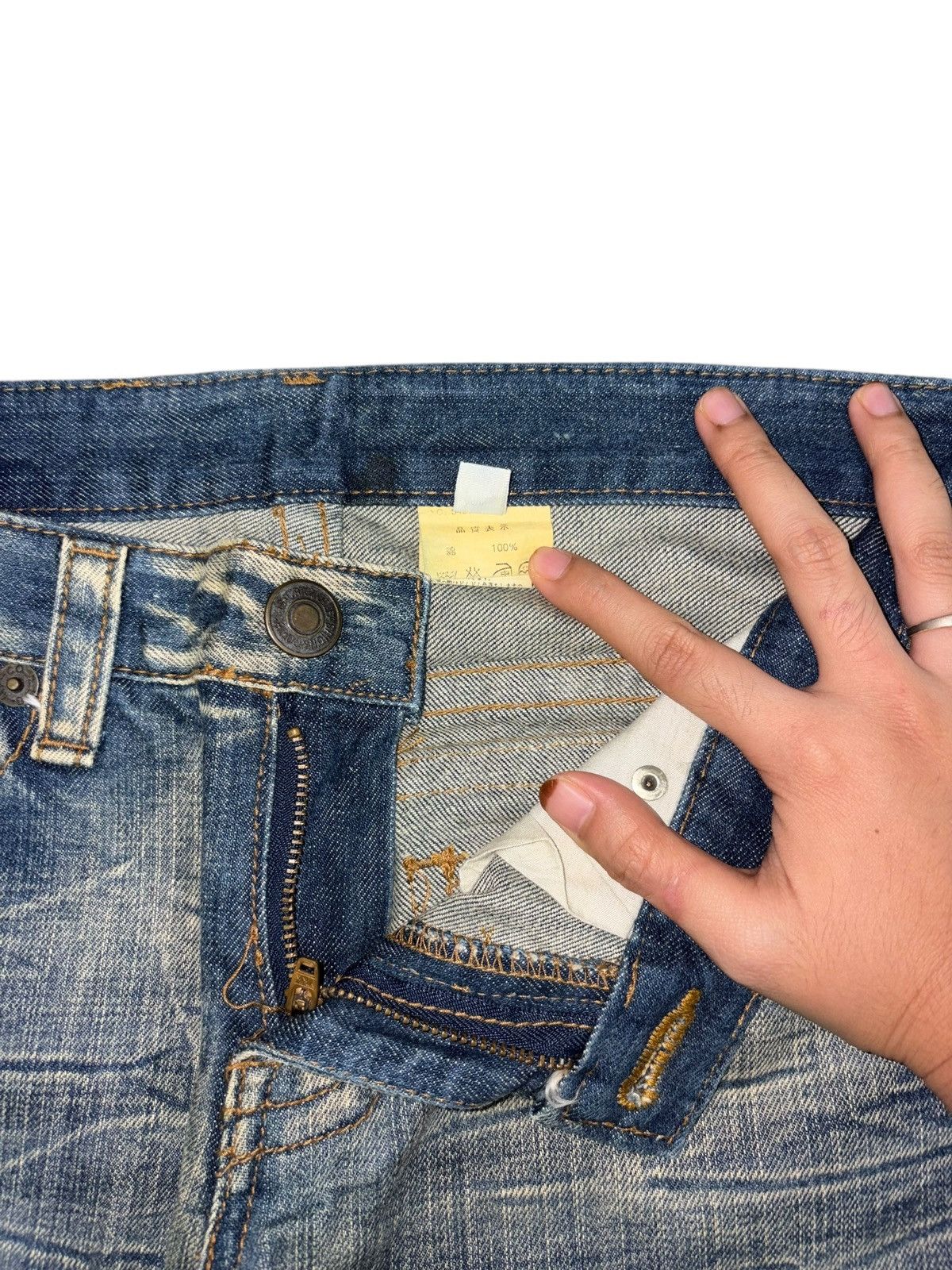 If Six Was Nine Vintage Japanese Brand Rusty Mud Wash Distress Flare Jeans Size 31" - 5 Thumbnail
