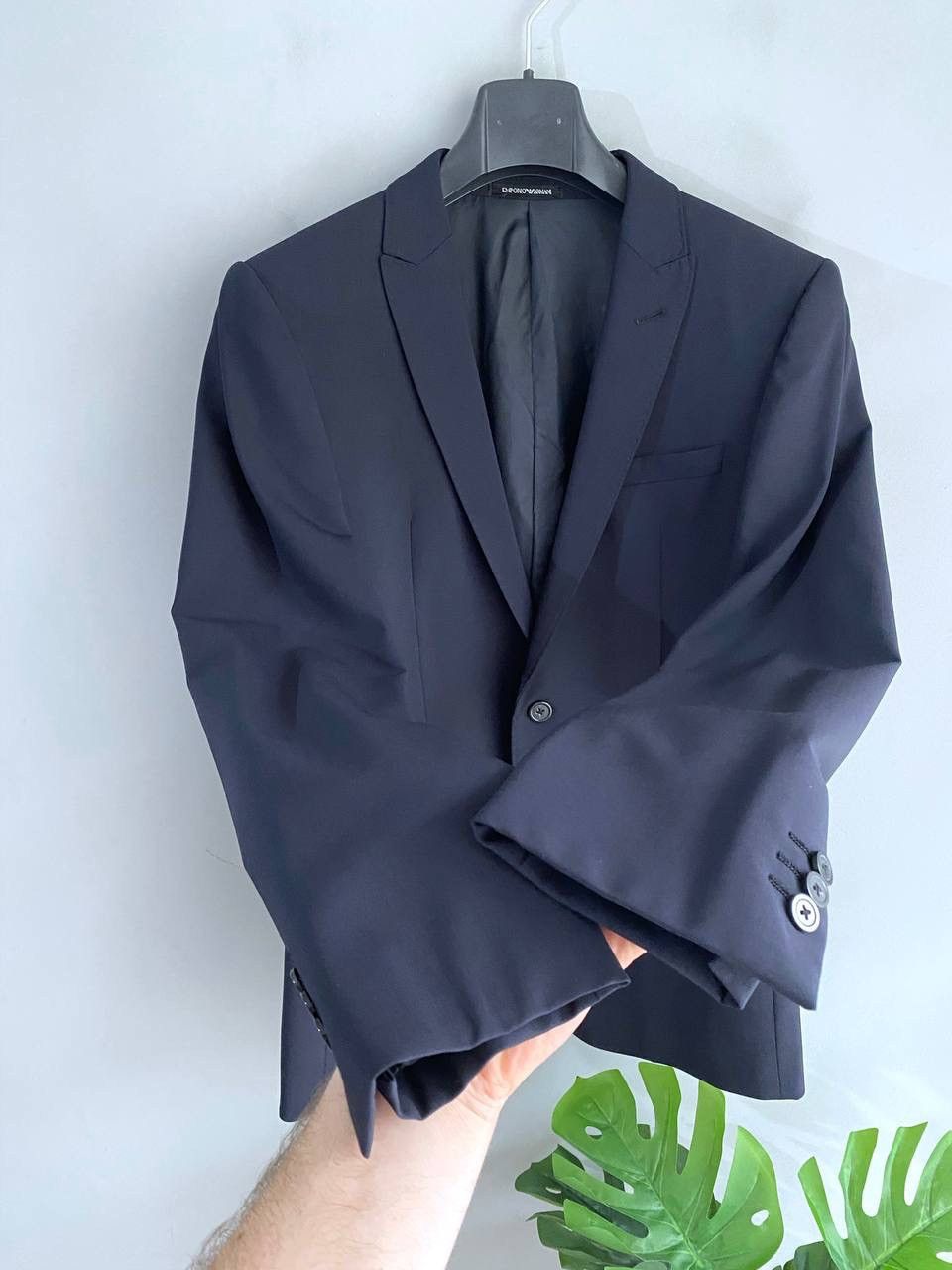 Emporio Armani Emporio Armani Navy Virgin Wool Slim Fit Men's Suit Size 48 Size 48S - 6 Thumbnail