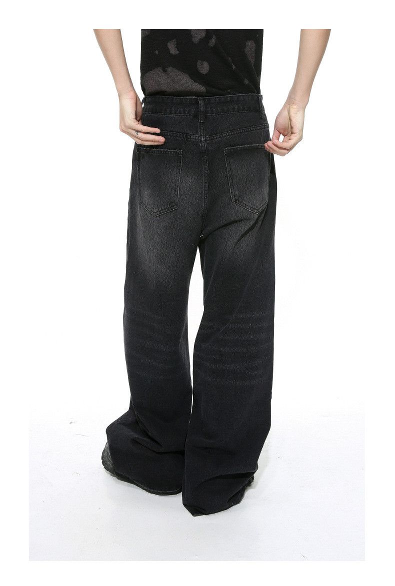 Japanese Brand × Jean Vintage high street distressed wide-leg jeans Size US 32 / EU 48 - 6 Thumbnail