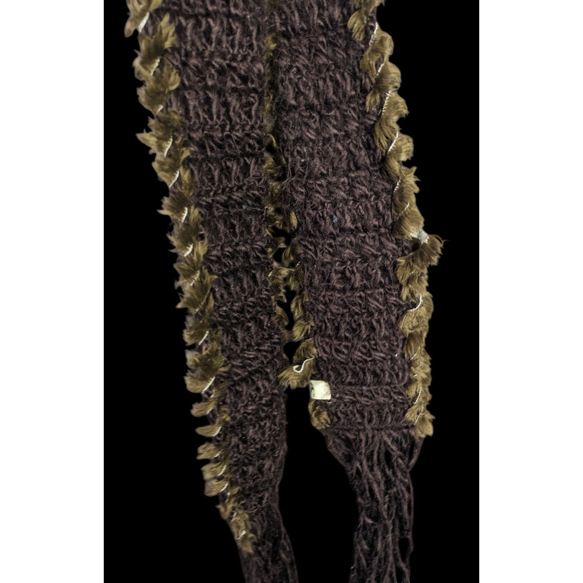 O'Neill Sporty O'Neill Brown Knit Scarf With Fringe & Faux Fur Trim Size ONE SIZE - 9 Thumbnail