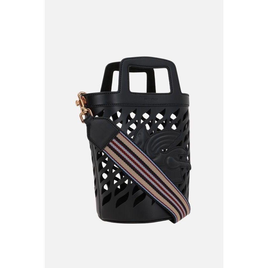 Etro ETRO Coffa Laser-Cut Black Leather Bucket Bag New And Authen Size ONE SIZE - 2 Thumbnail