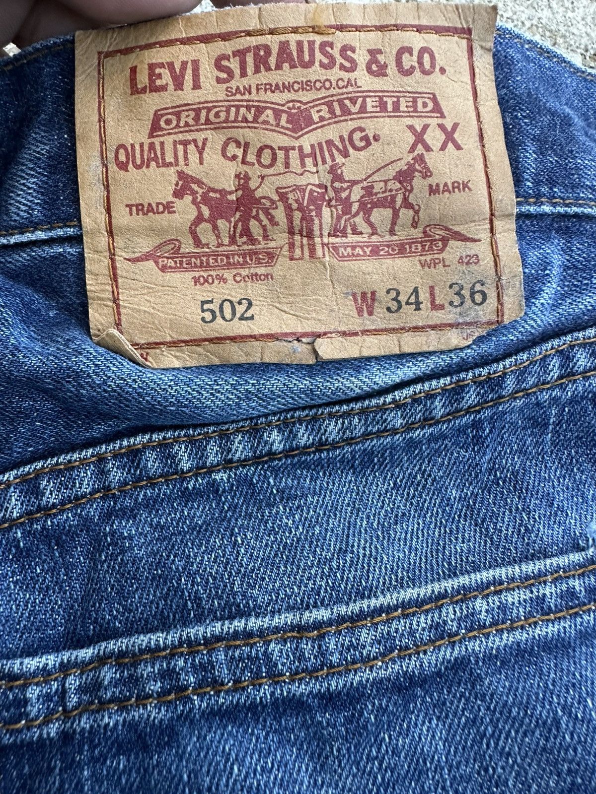 Levi's Vintage Clothing Vintage 90s Levis 502 XX Japan Big E Selvedge Jeans Denim Size US 33 - 18 Thumbnail