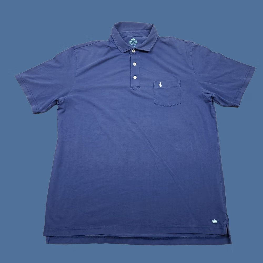 Peter Millar VINTAGE Peter Millar Seaside Wash Polo Shirt Mens Large Blue Logo Golf 90s Theme Mens Size US L / EU 52-54 / 3 - 1 Thumbnail