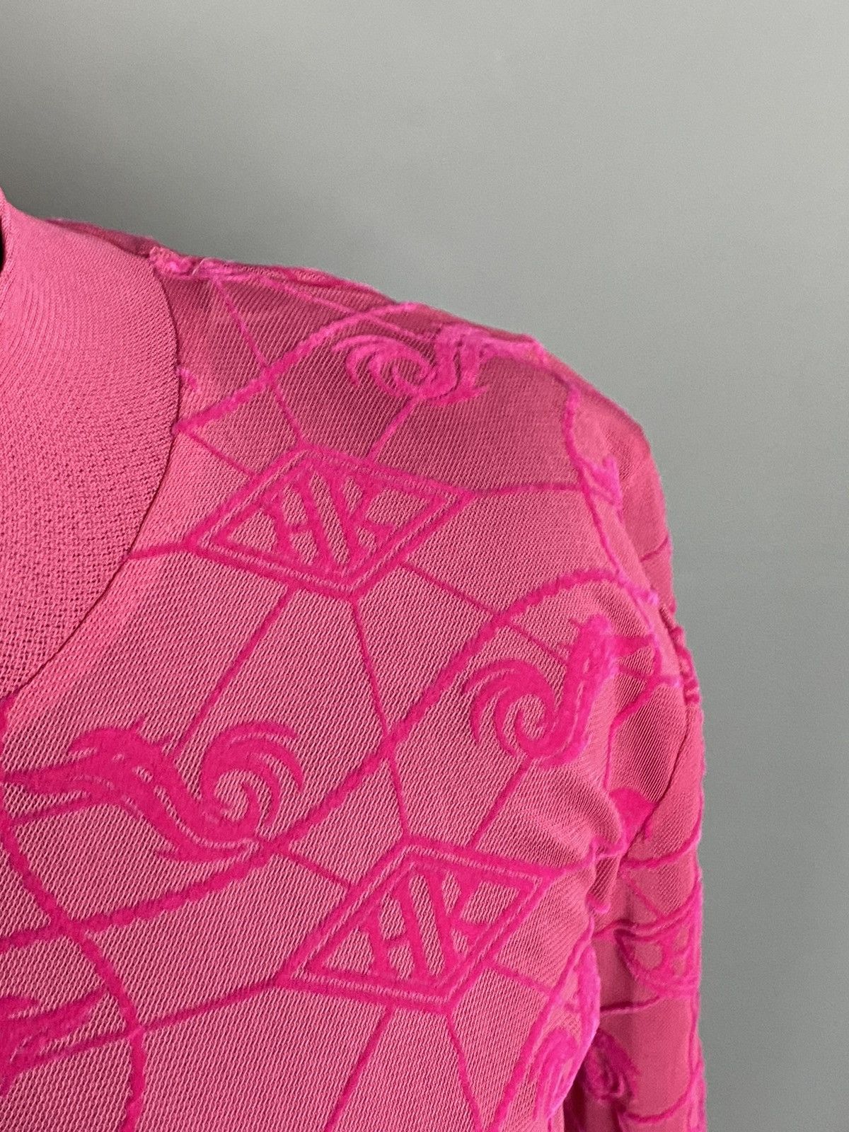 Han Kjobenhavn Han Kjobenhavn Pink Sheer Mesh Monogram Long Sleeve Top 36 Size XS / US 0-2 / IT 36-38 - 5 Thumbnail
