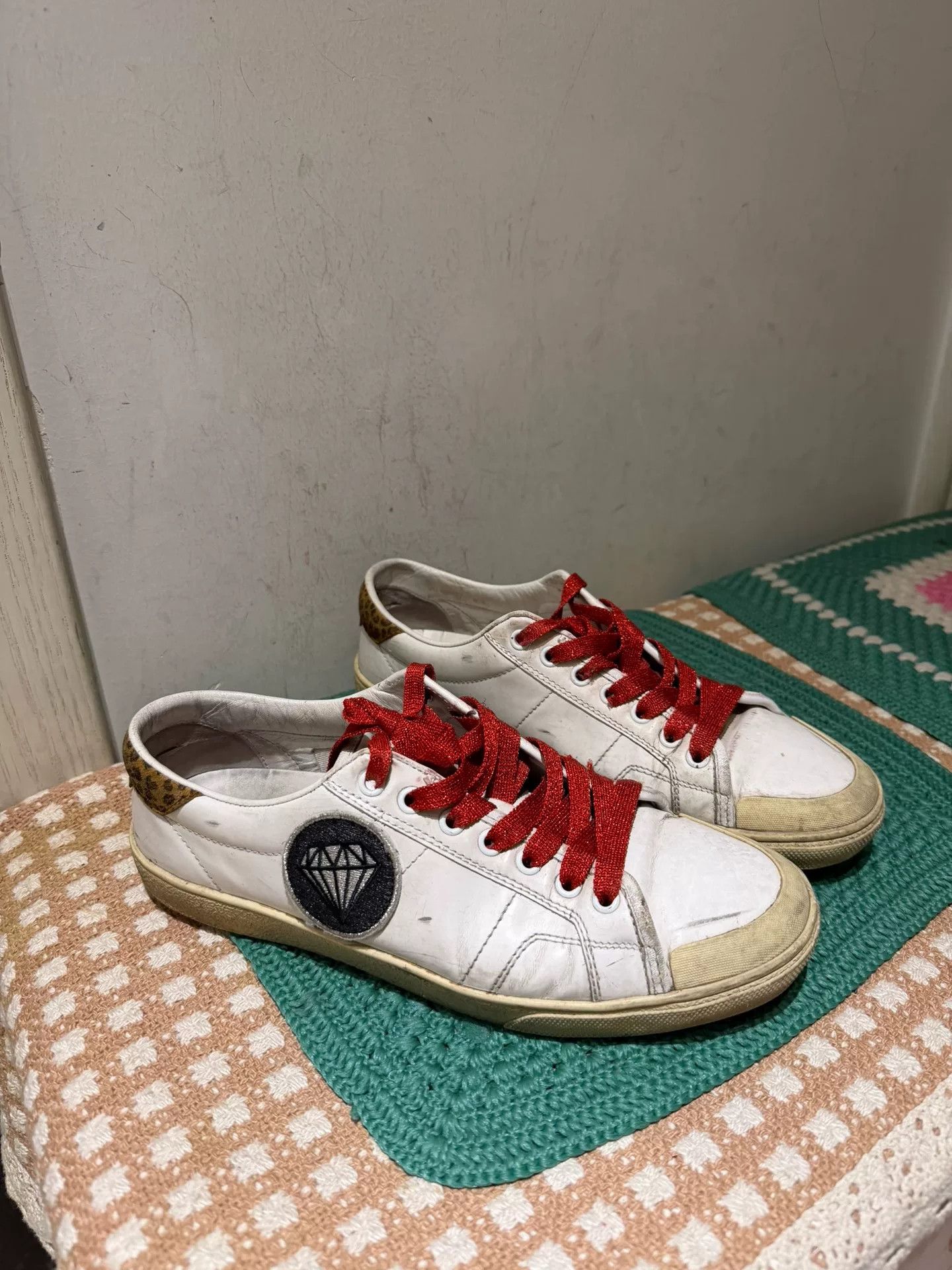 Saint Laurent Paris SLP Saint Laurent Red Lace Sneakers Size US 7.5 / EU 40-41 - 1 Thumbnail