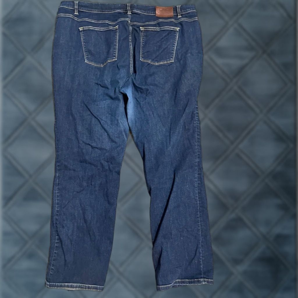 Ralph Lauren VINTAGE Lauren Ralph Lauren Jeans Women's Dark Wash 20W Plus Modern Straight Boyfriend Blue Size 42" / US 20 - 1 Thumbnail