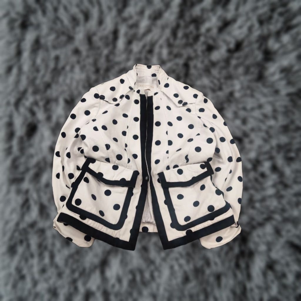Valentino Valentino Valentino Roman Vintage Blazer Jacket Cotton White Black Polka Dots Size M / US 6-8 / IT 42-44 - 1 Thumbnail