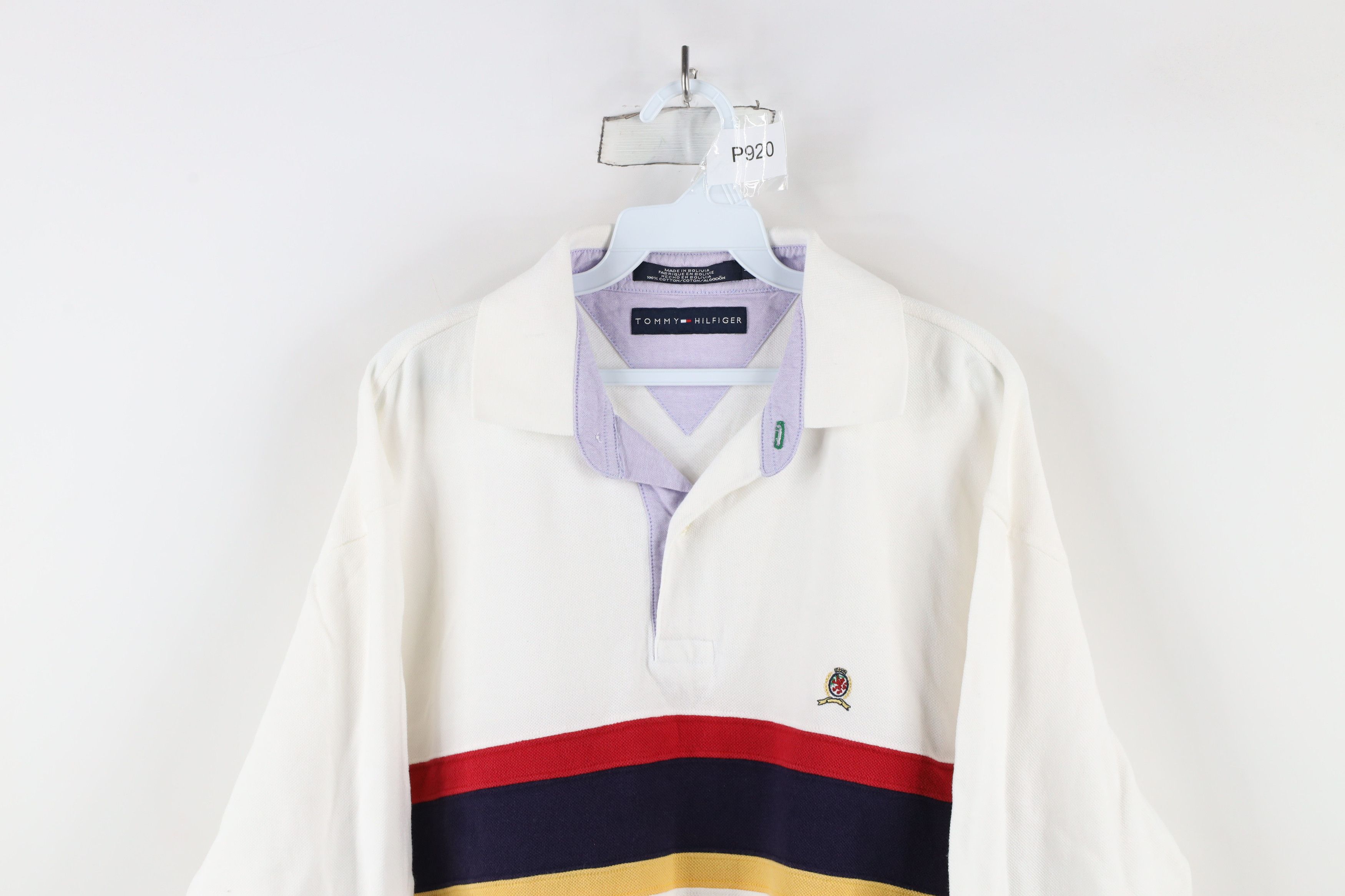 Tommy Hilfiger × Vintage Vintage 90s Tommy Hilfiger Block Long Sleeve Rugby Polo Size US L / EU 52-54 / 3 - 2 Thumbnail