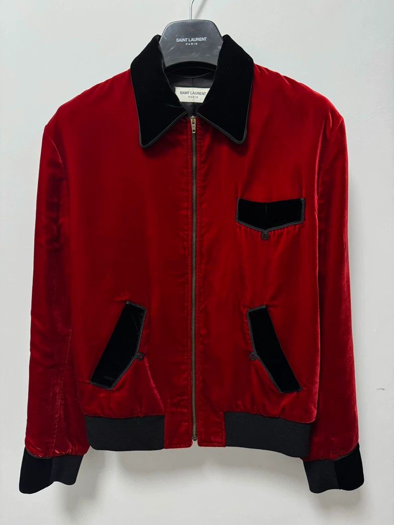 Saint Laurent Paris Saint Laurent Red Velvet Jacket Size US M / EU 48-50 / 2 - 1 Thumbnail