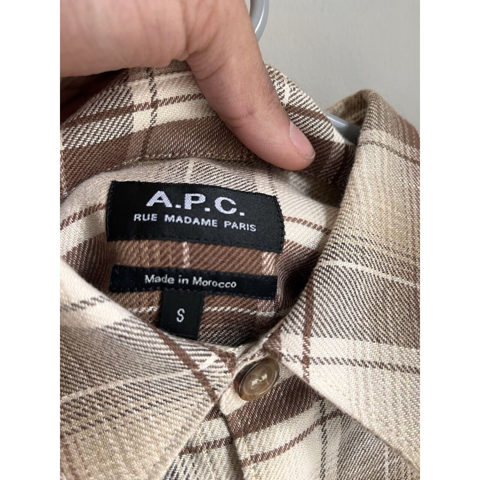 A.P.C. NEW MENS A.P.C. RUE MADAME PARIS PLAID CREAM FLANNEL SMALL Size US S / EU 44-46 / 1 - 3 Thumbnail
