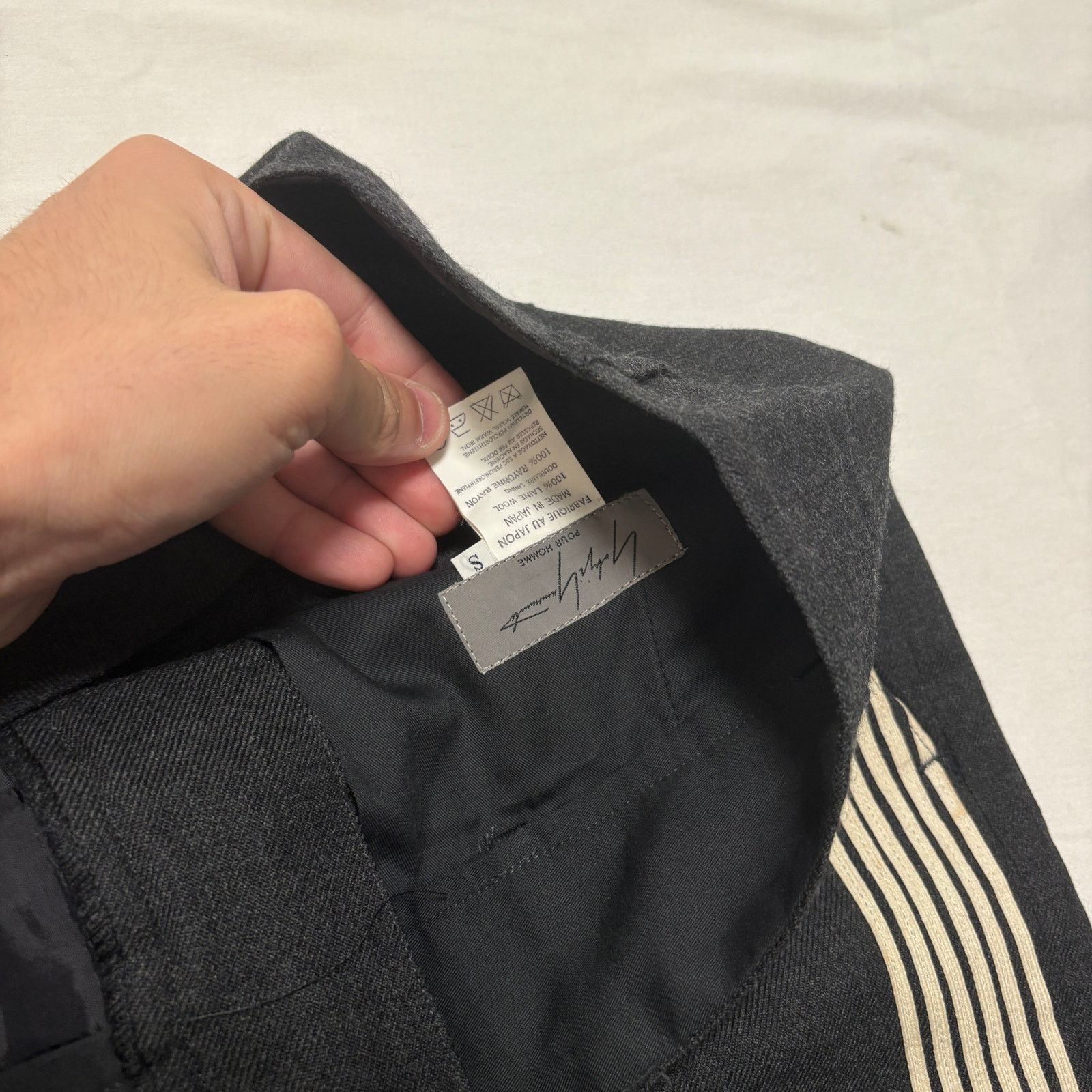 Yohji Yamamoto VTG 80s Yohji Yamamoto Side Stripe Wool Runway Pants Black S Size US 30 / EU 46 - 3 Thumbnail