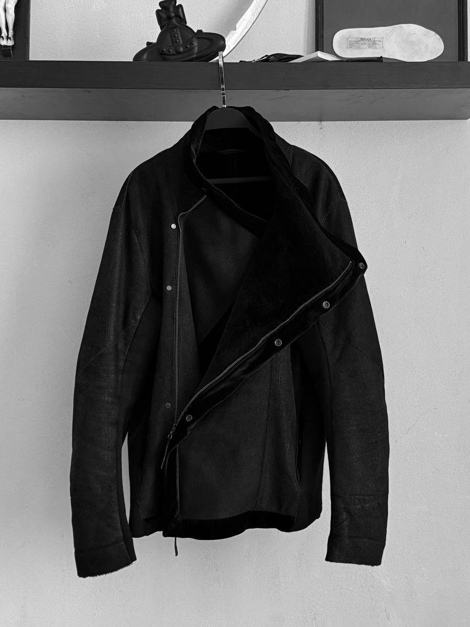 Emporio Armani FW2011 Emporio Armani Leather Asymmetric Jacket Size US XL / EU 56 / 4 - 8 Thumbnail