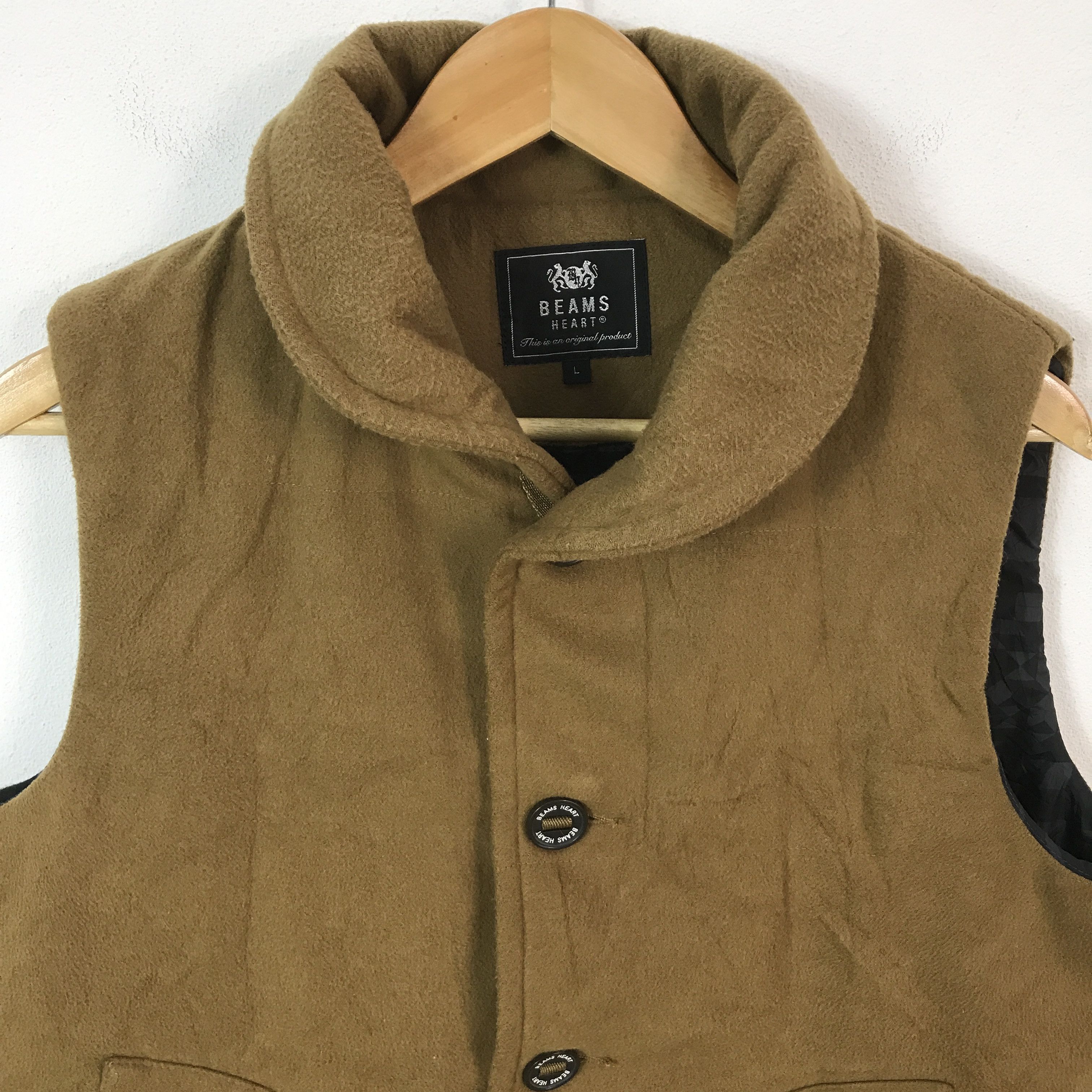 Beams Plus Vintage beams heart wool Japan Vest jacket Size US L / EU 52-54 / 3 - 3 Thumbnail
