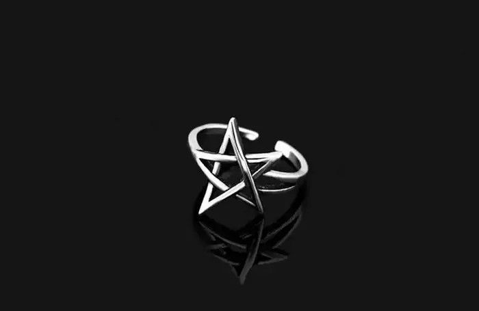 Jewelry Pentagram Star Ring Size ONE SIZE - 4 Thumbnail