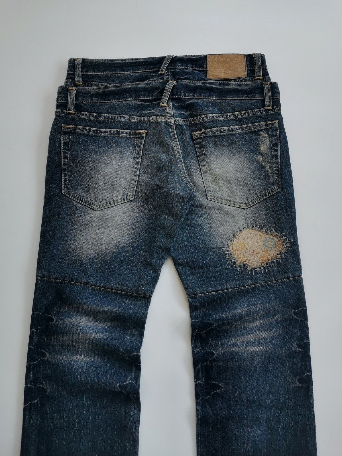PPFM × The Smiths PPFM Double Waist Patchwork Distressed Denim Jeans Size US 32 / EU 48 - 10 Thumbnail