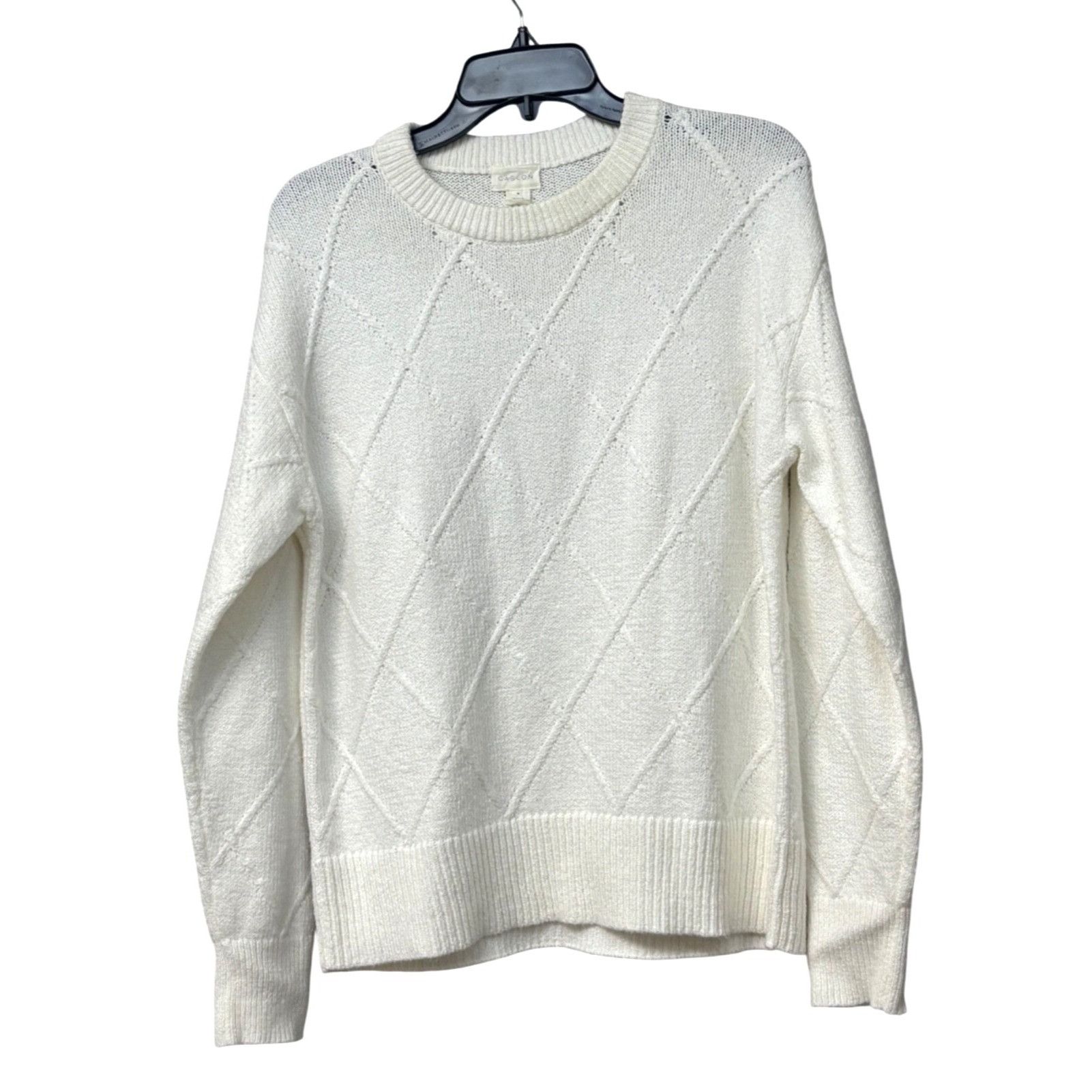 Other Caslon Diamond Cable Knit Sweater In Ivory Cloud, Sz. M Size M / US 6-8 / IT 42-44 - 2 Thumbnail