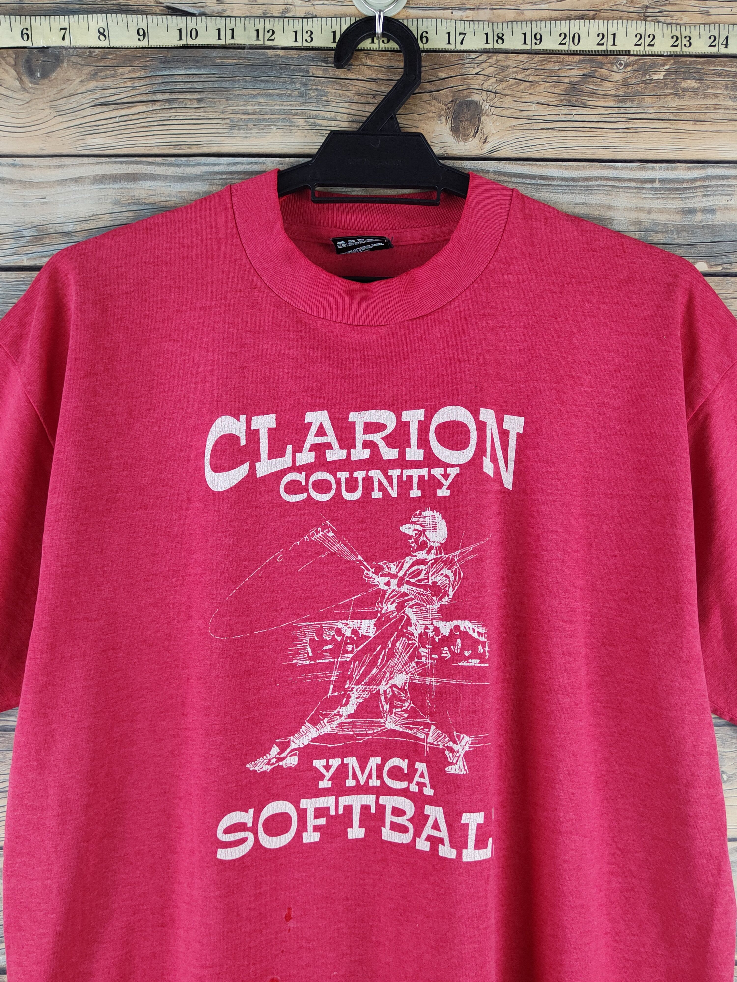Vintage vintage clarion country ymca softball Red T-shirts #S2872 Size US L / EU 52-54 / 3 - 2 Thumbnail