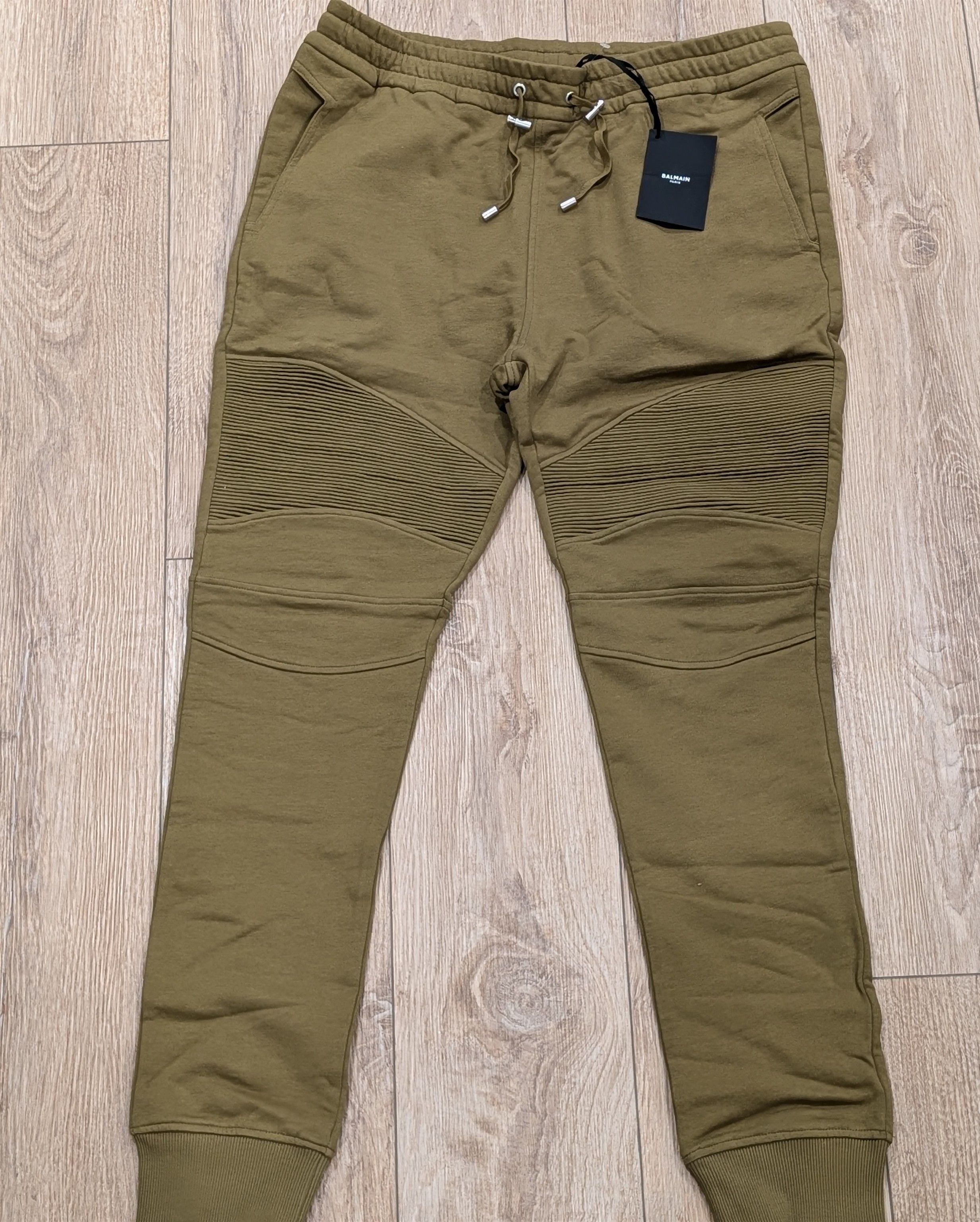 Balmain BALMAIN Flocked Logo Print Jogger Pants Tan 2XL Size US 38 / EU 54 - 1 Thumbnail