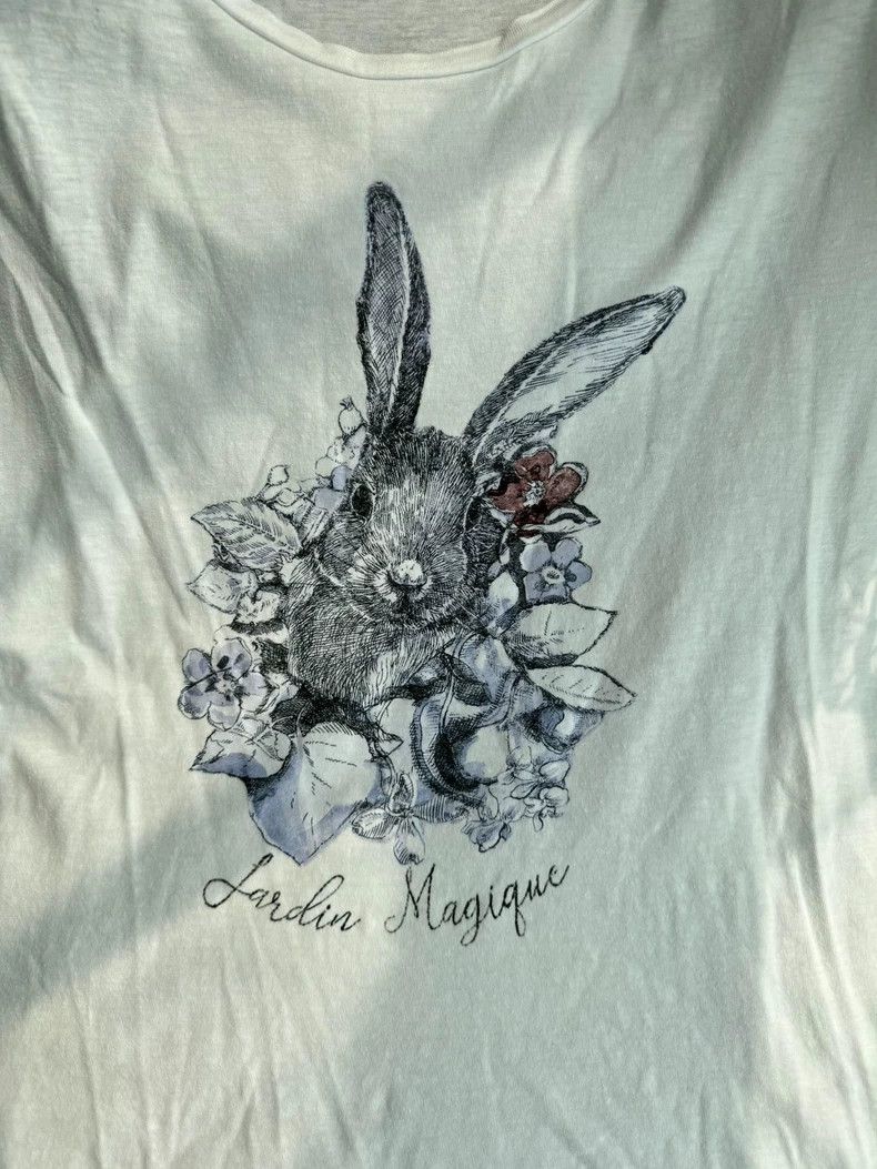 Dior Dior Rabbit-printed women's top with short sleeves Size M / US 6-8 / IT 42-44 - 2 Thumbnail