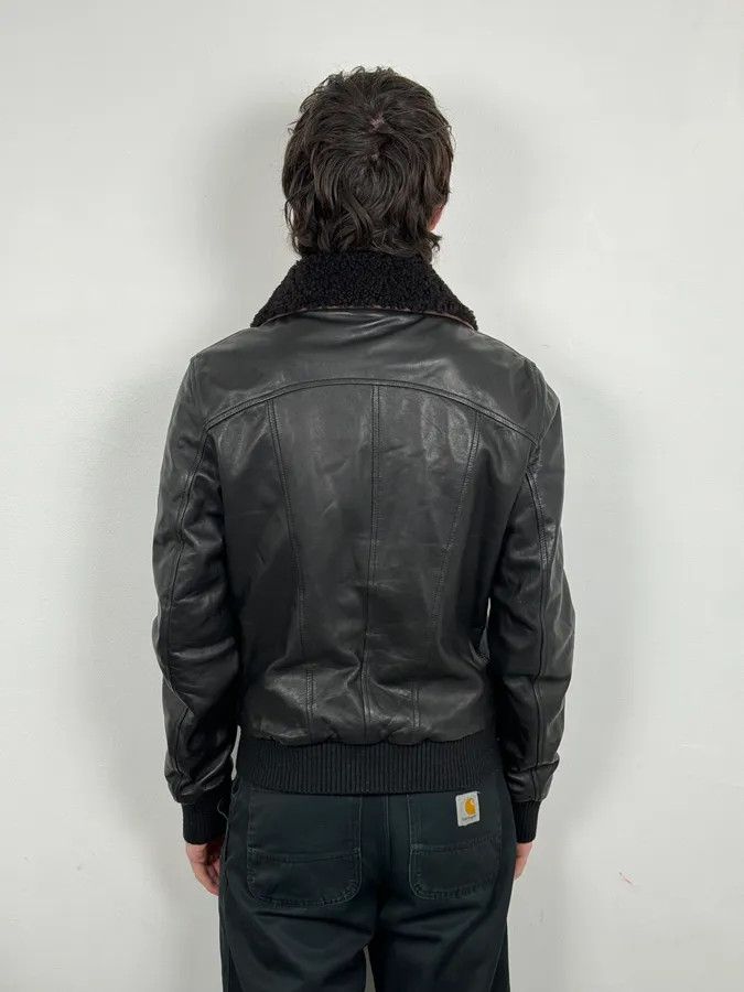 Dolce & Gabbana 2000s Dolce & Gabbana Aviator Black Shearling Collar Leather Jacket Size US M / EU 48-50 / 2 - 3 Thumbnail