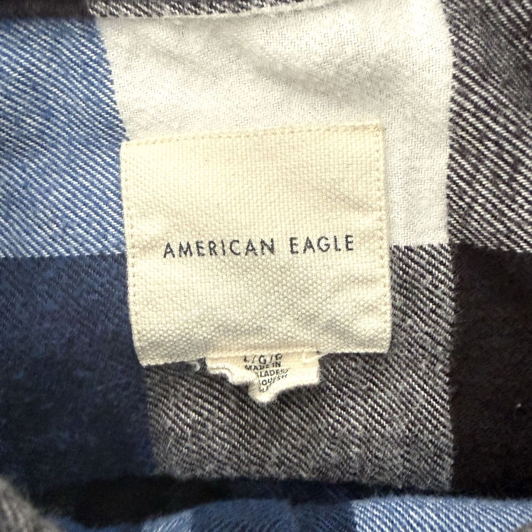 American Eagle Outfitters American Eagle Outfitters Flannel Shirt Mens Large Blue Plaid Pockets Button-Up Size US L / EU 52-54 / 3 - 4 Thumbnail