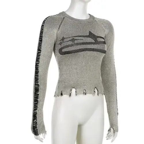 Other Vintage Retro Ripped Streetwear Knitwear Pullover Size S / US 4 / IT 40 - 2 Thumbnail