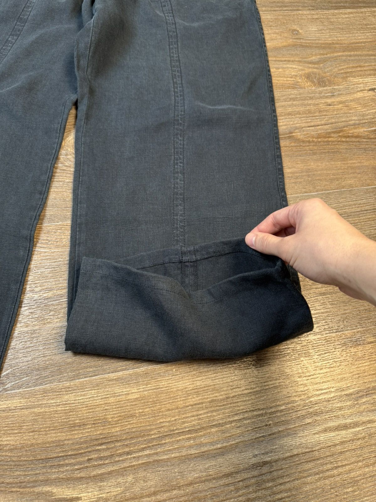 Armani Collezioni × Vintage Vintage Armani Collezioni Blue Wide Linen Pant Size US 33 - 7 Thumbnail
