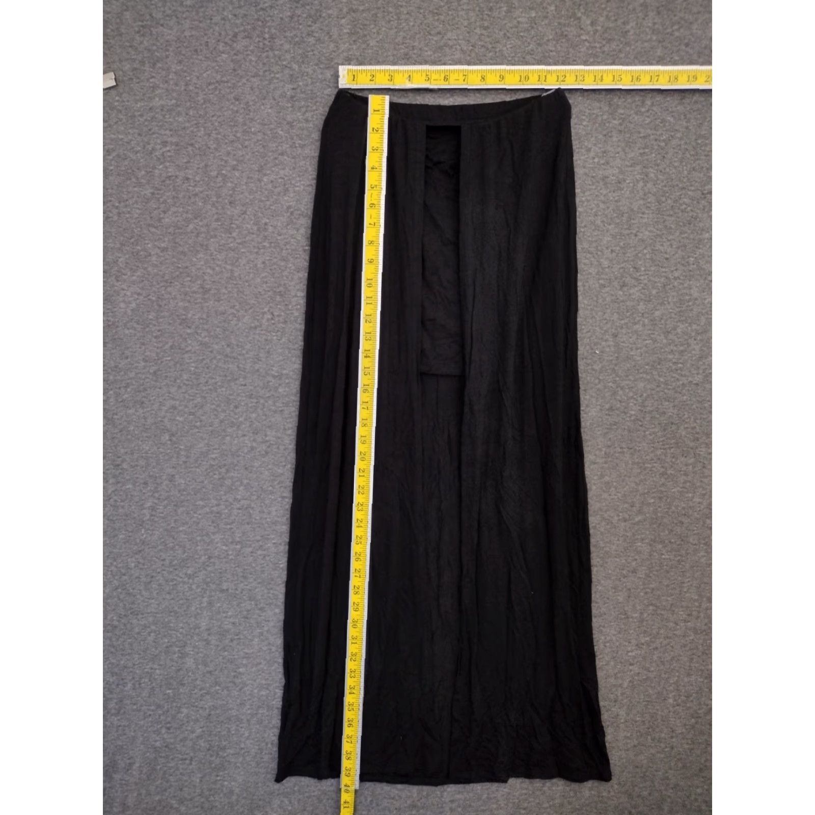 Vintage Código Women's Black Skirt Maxi Wrap Around M Size 32" / US 10 / IT 46 - 4 Thumbnail