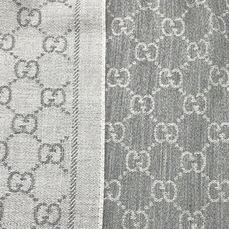Gucci GucciGray logo jacquard full-print wool tassel scarf 2503-N Size ONE SIZE - 7 Thumbnail