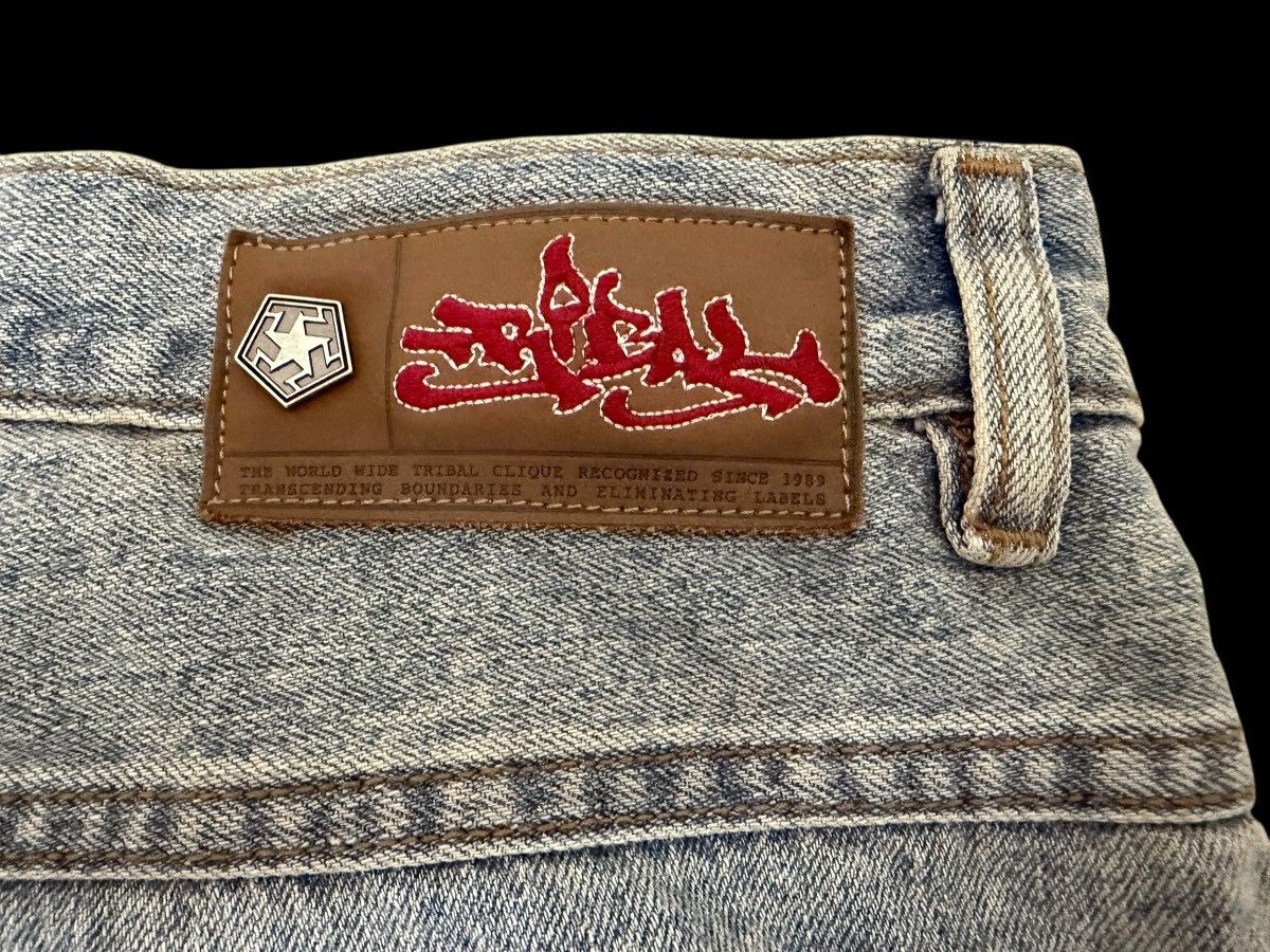Tribal Streetwear Y2K 🔥 TRIBAL FADE BLUE WASHED BAGGY LOOSE DENIM JEANS Size US 38 / EU 54 - 14 Thumbnail