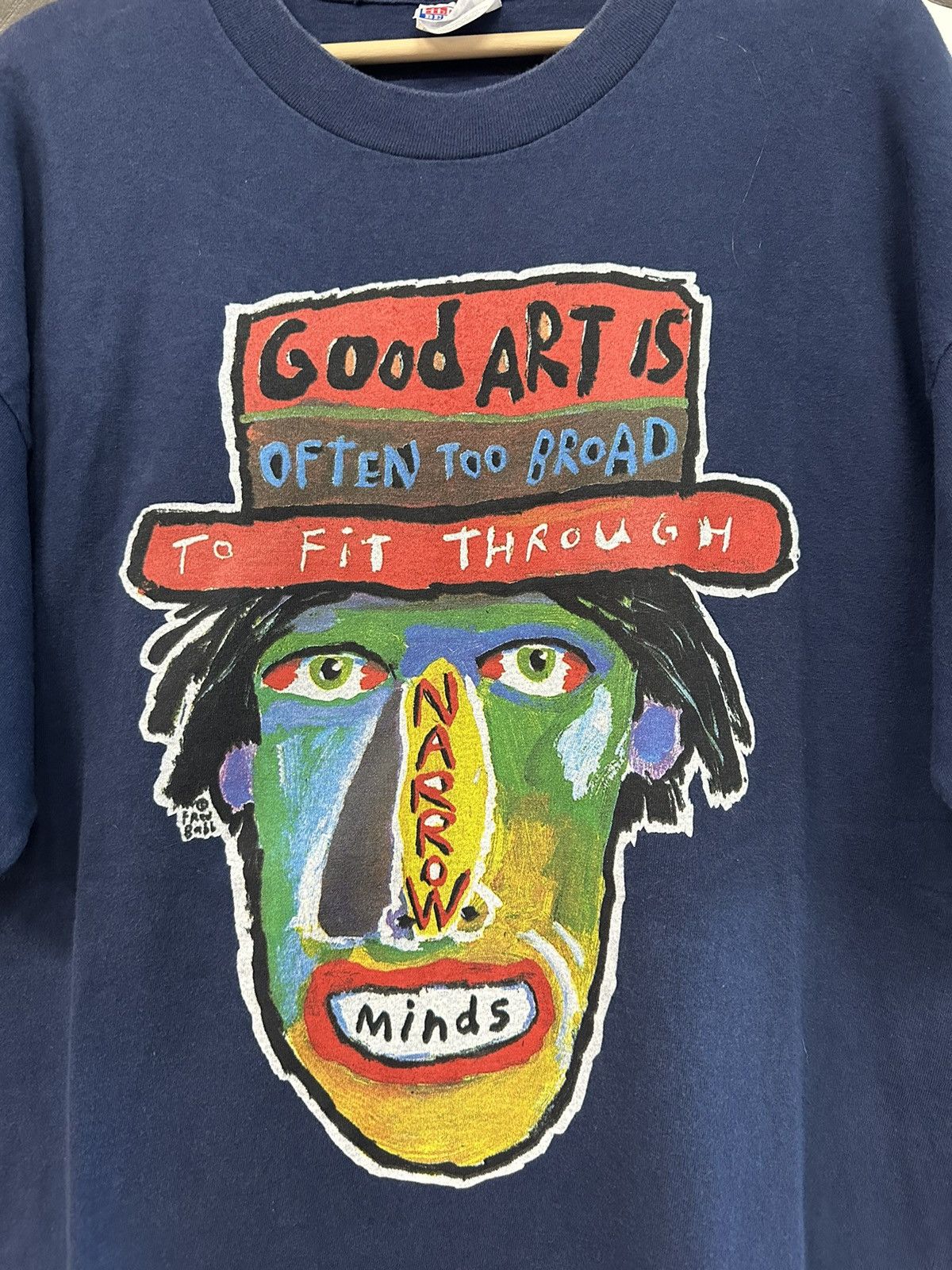 Vintage Vintage 90s Fred Babb Good Art Is Often Too Broad Shirt Size US XL / EU 56 / 4 - 4 Thumbnail